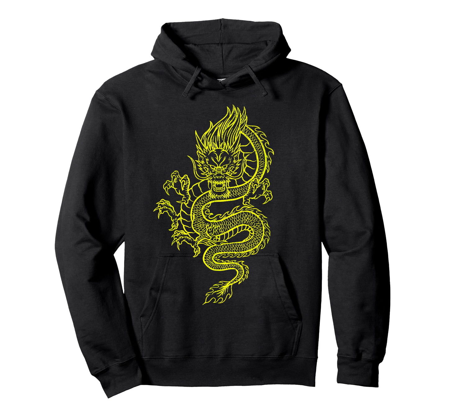 Large Yellow Dragon Graphic Design T-Shirt