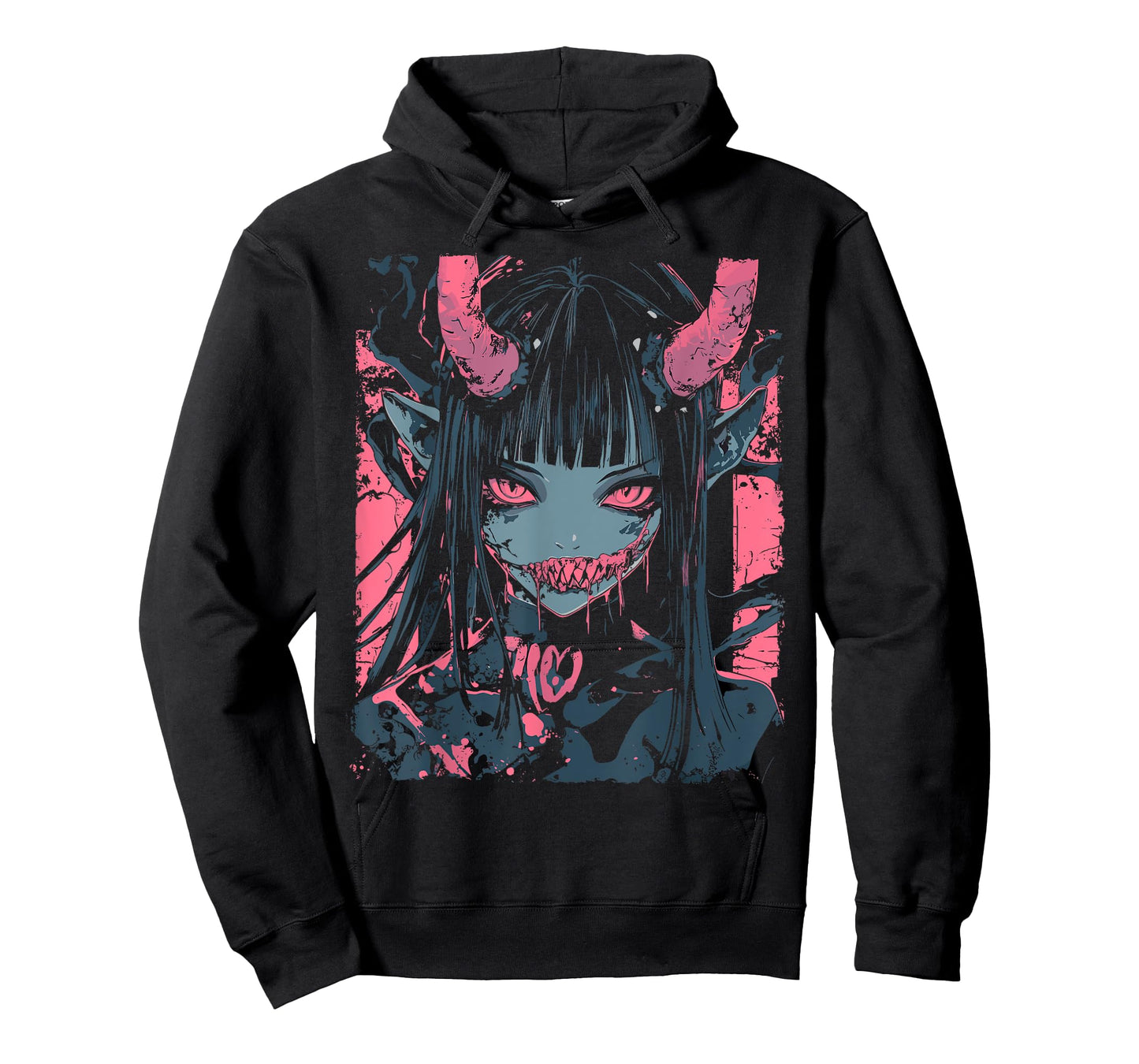 Anime Horror Girl Aesthetic Vaporwave Waifu Japanese Girl T-Shirt