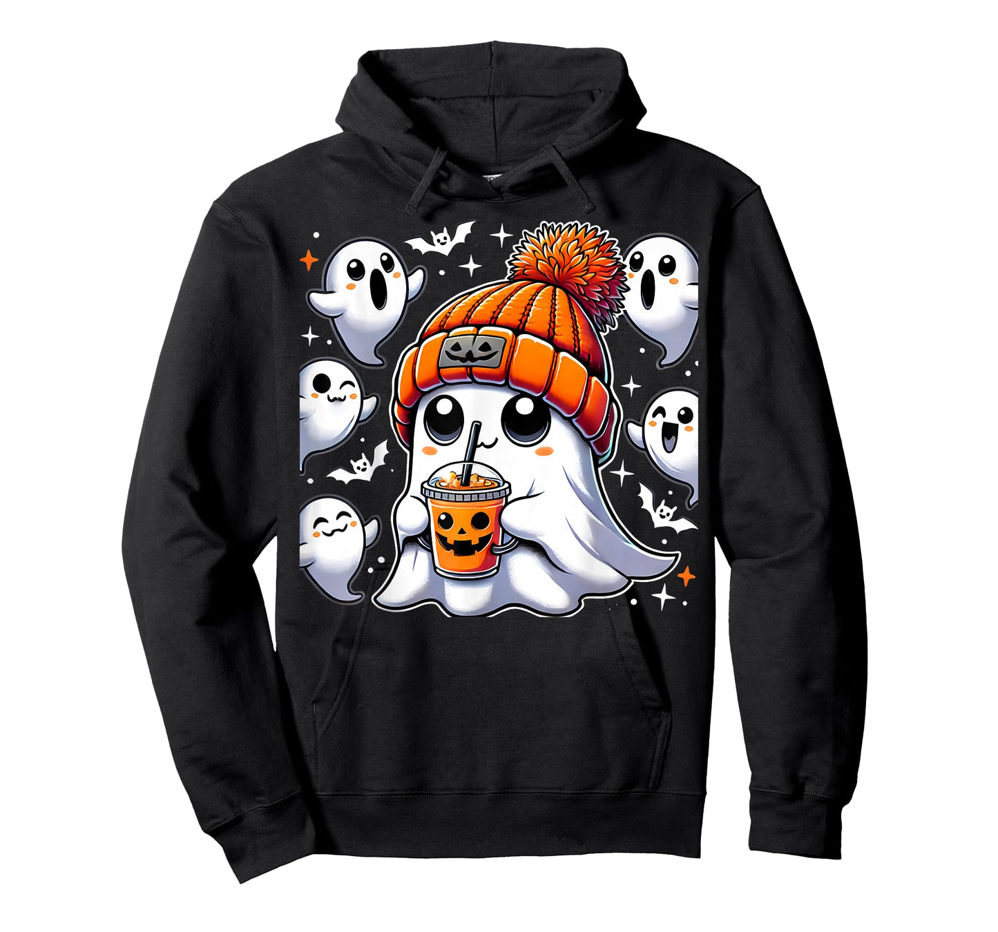 Halloween Costume Ghost Drinking Pumpkin Men Women Girls T-Shirt