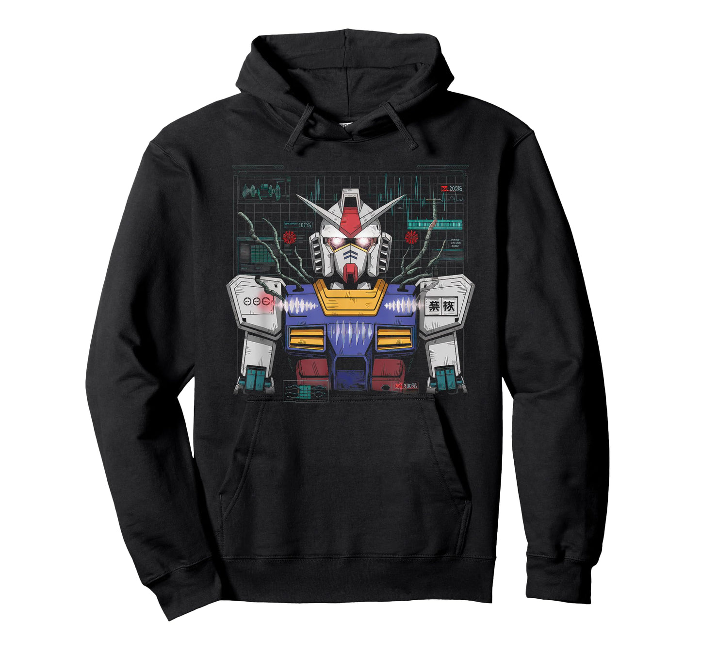 Mecha Tshirt Japanese Mecha Robot Head Anime Art Ukiyo-E T-Shirt