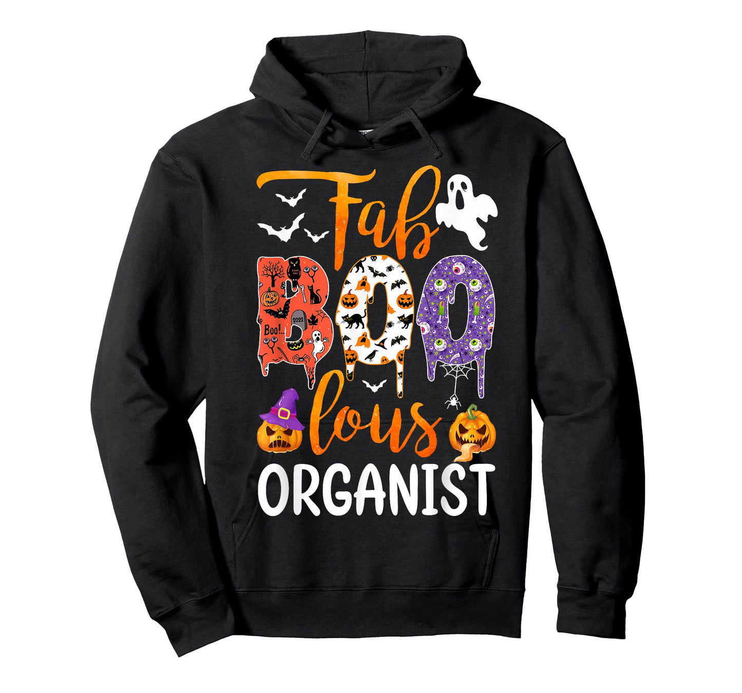 Fab Boo Lous Organist Boo Ghost Pumpkin Halloween T-Shirt