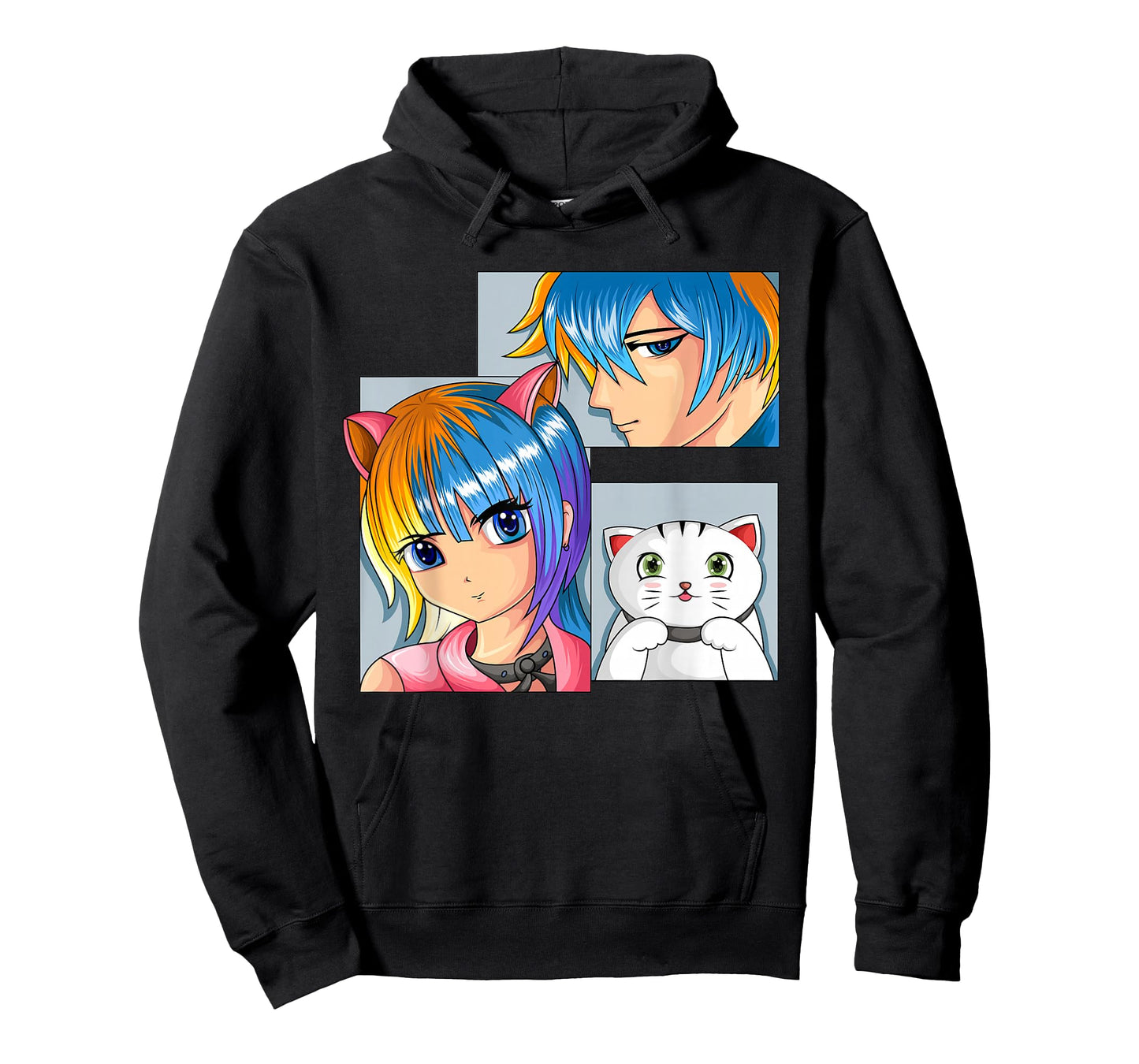 Anime Girls Cat Manga Merch Children Boys T-Shirt