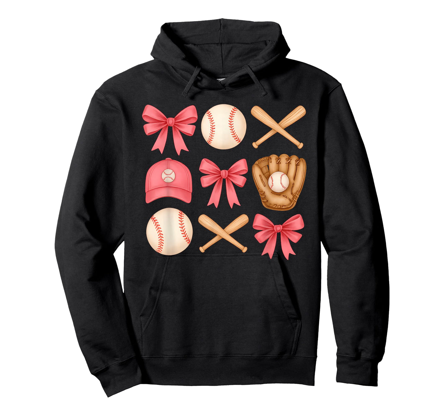 Cute Pink Baseball Bow Girl Sports Fan Softball Girl Women T-Shirt
