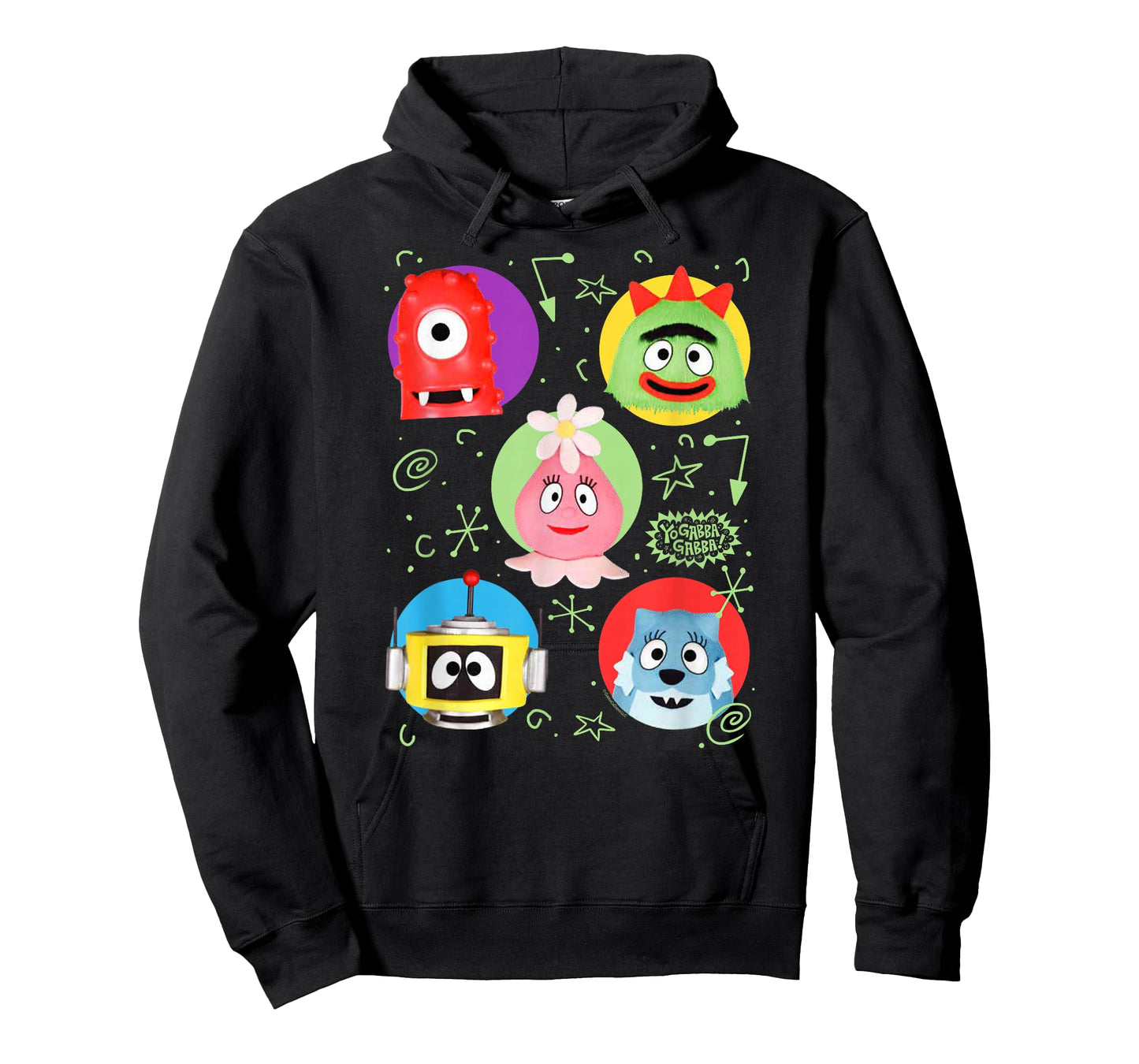 Yo Gabba Gabba! Colorful Friends with Doodles TV Show T-Shirt