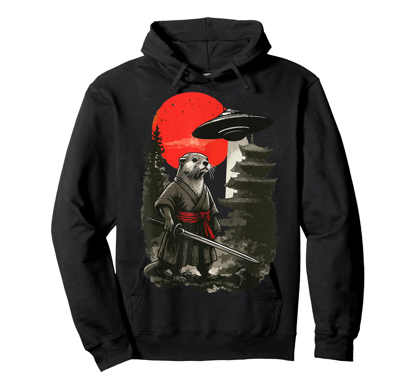 Otter Samurai UFO Alien T-Shirt