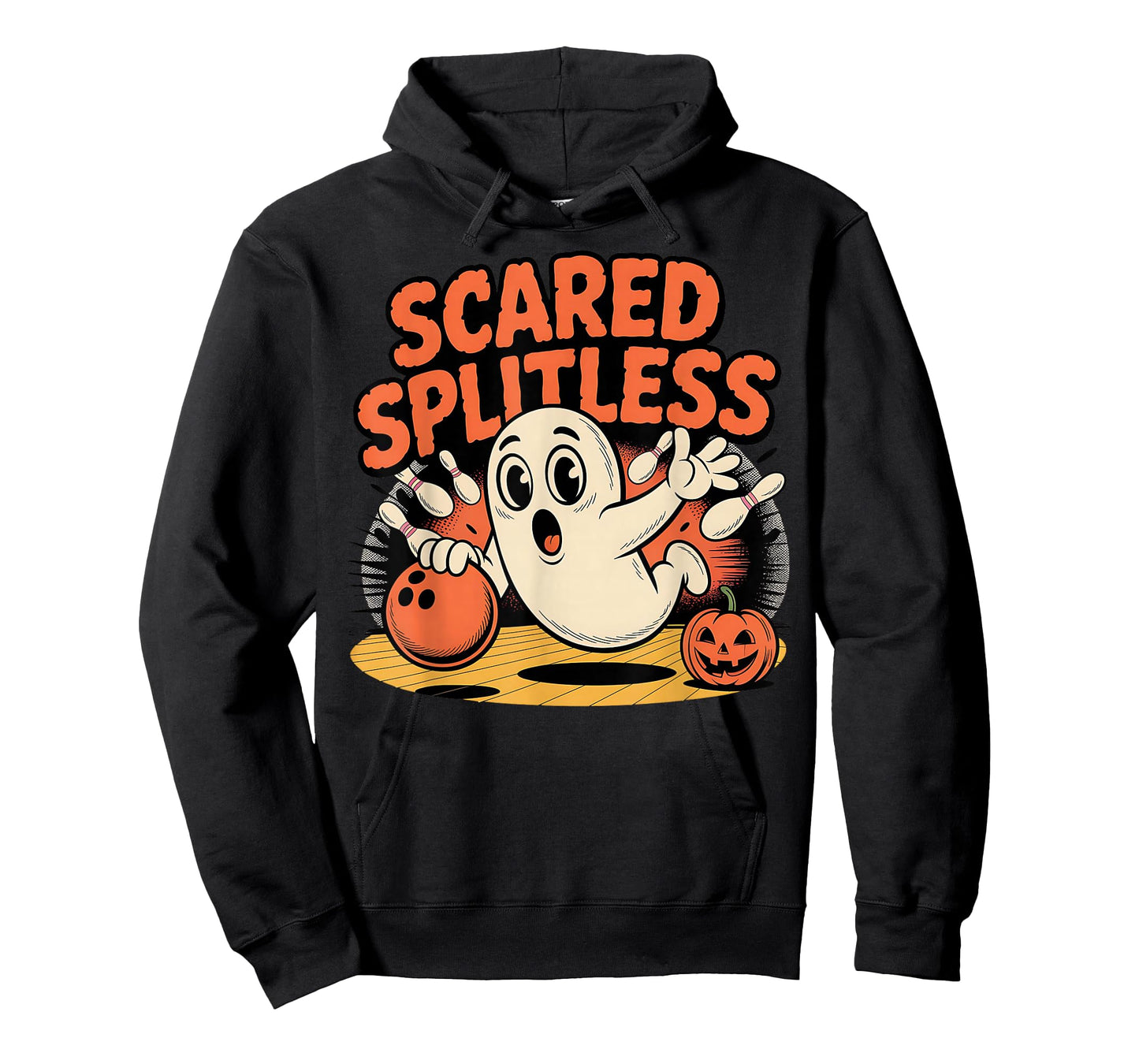 Scared Splitless Ghost Bowling Halloween Fun Design T-Shirt