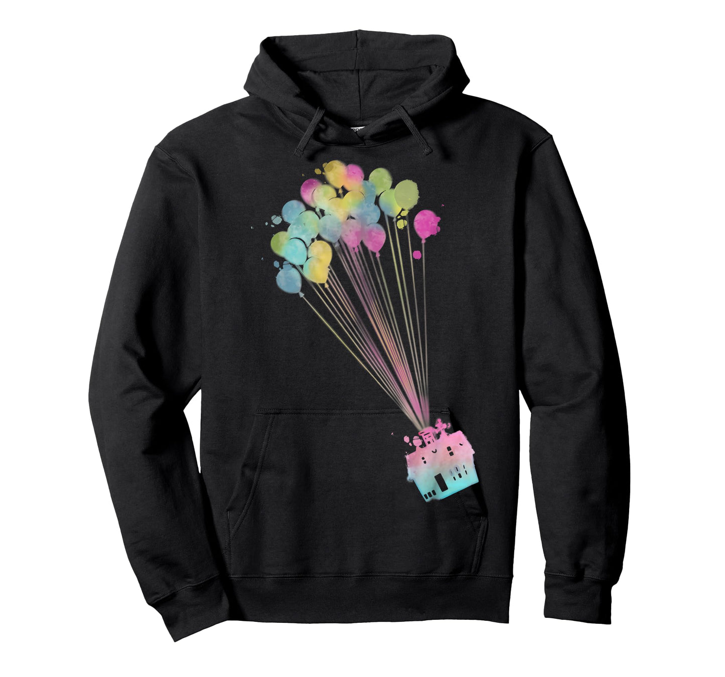 Disney Pixar Up Water Color House Balloons Graphic T-Shirt T-Shirt