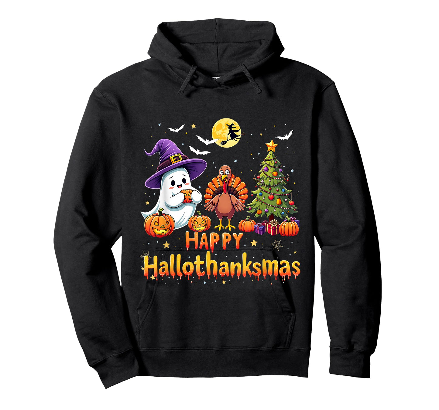 Vintage Happy Hallothanksmas Halloween Thanksmas T-Shirt