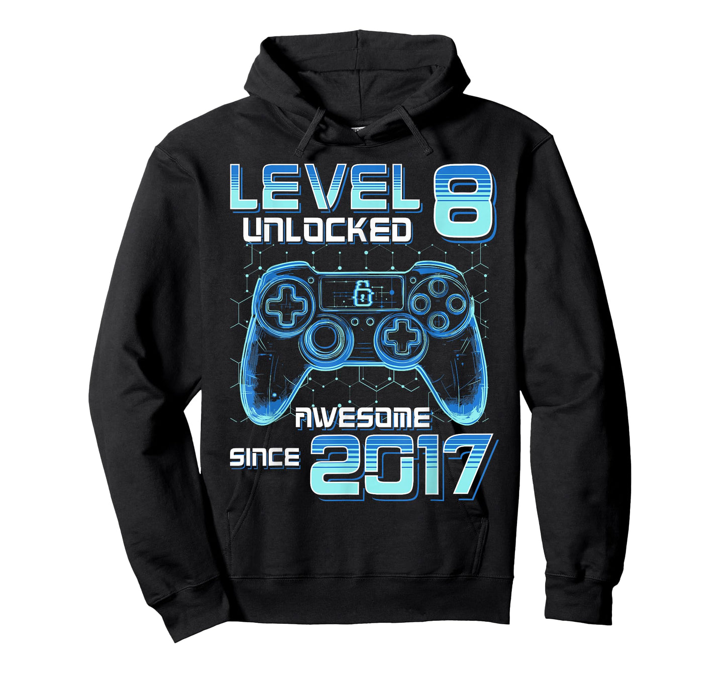 Level 8 Unlocked Video Game Party 8th Birthday Gamer Boys T-Shirt