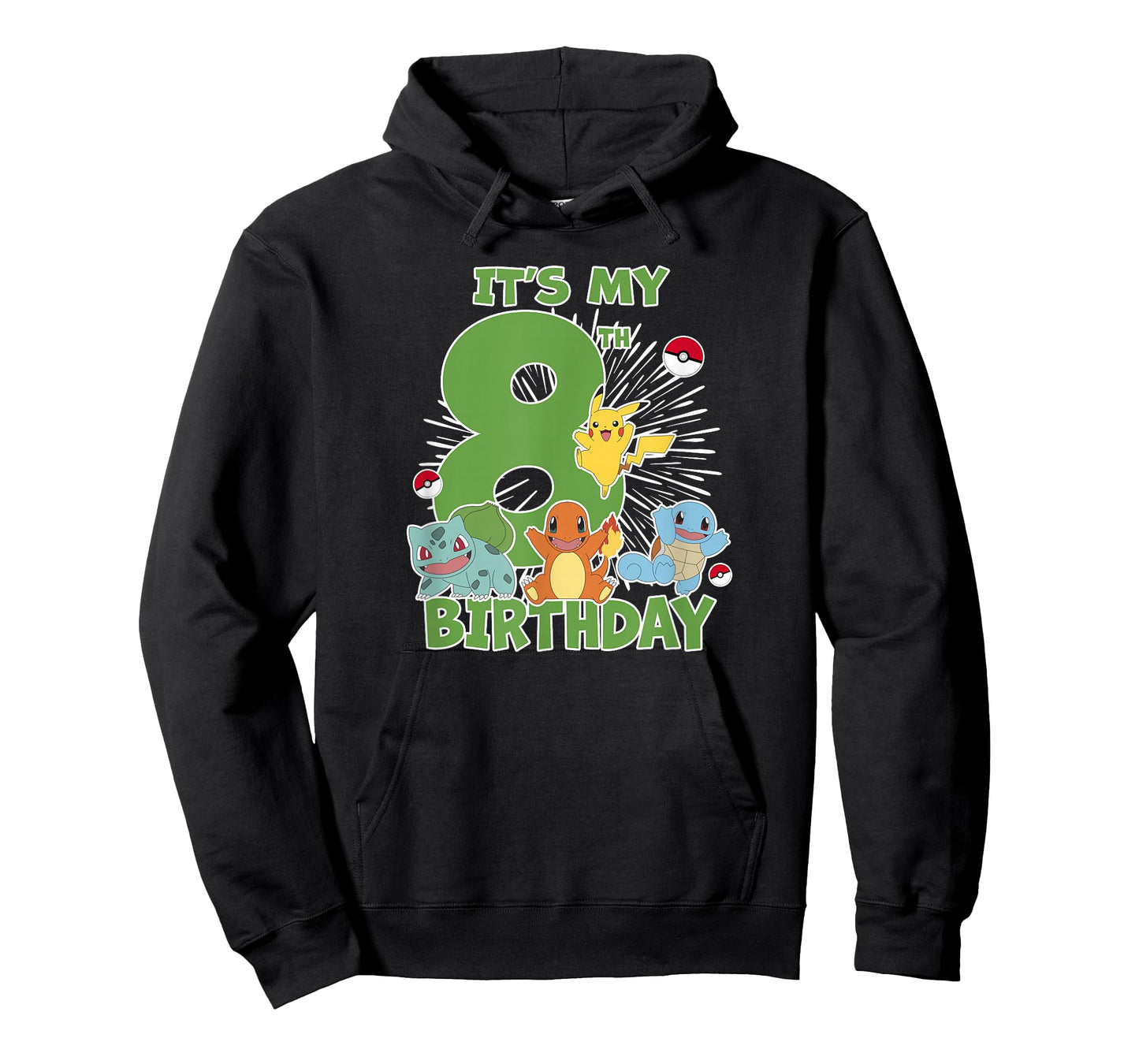 Pokémon It's My 8th Birthday Kanto Starters Celebration T-Shirt