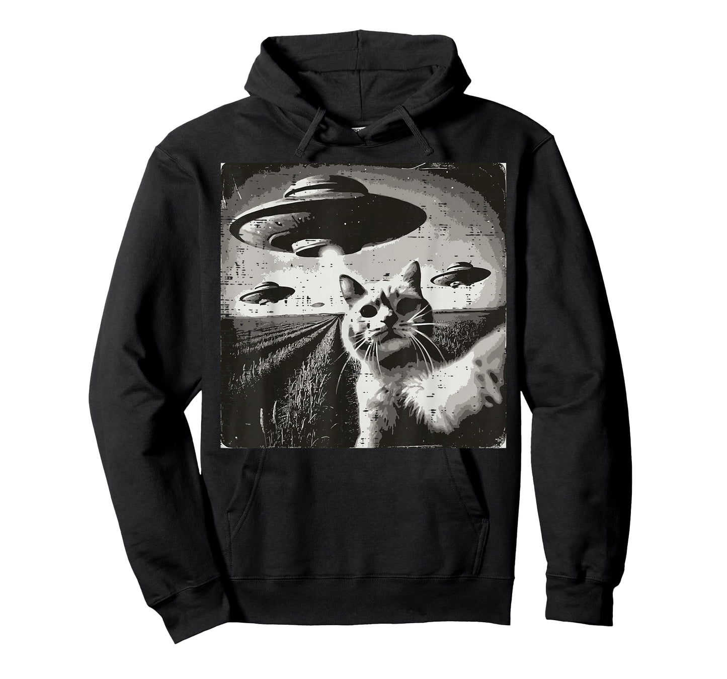 Cat Selfie Alien Ufo Funny Space Kitten Meme Men Women Kids T-Shirt