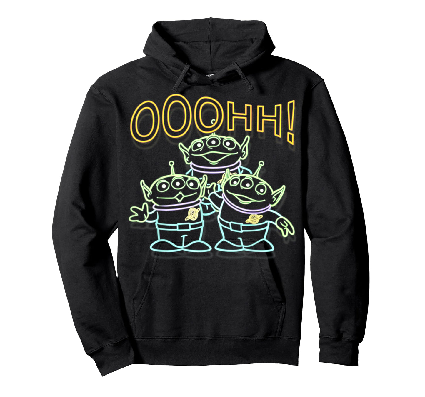 Disney Pixar Toy Story Neon Aliens Ooohh Outline Portrait T-Shirt