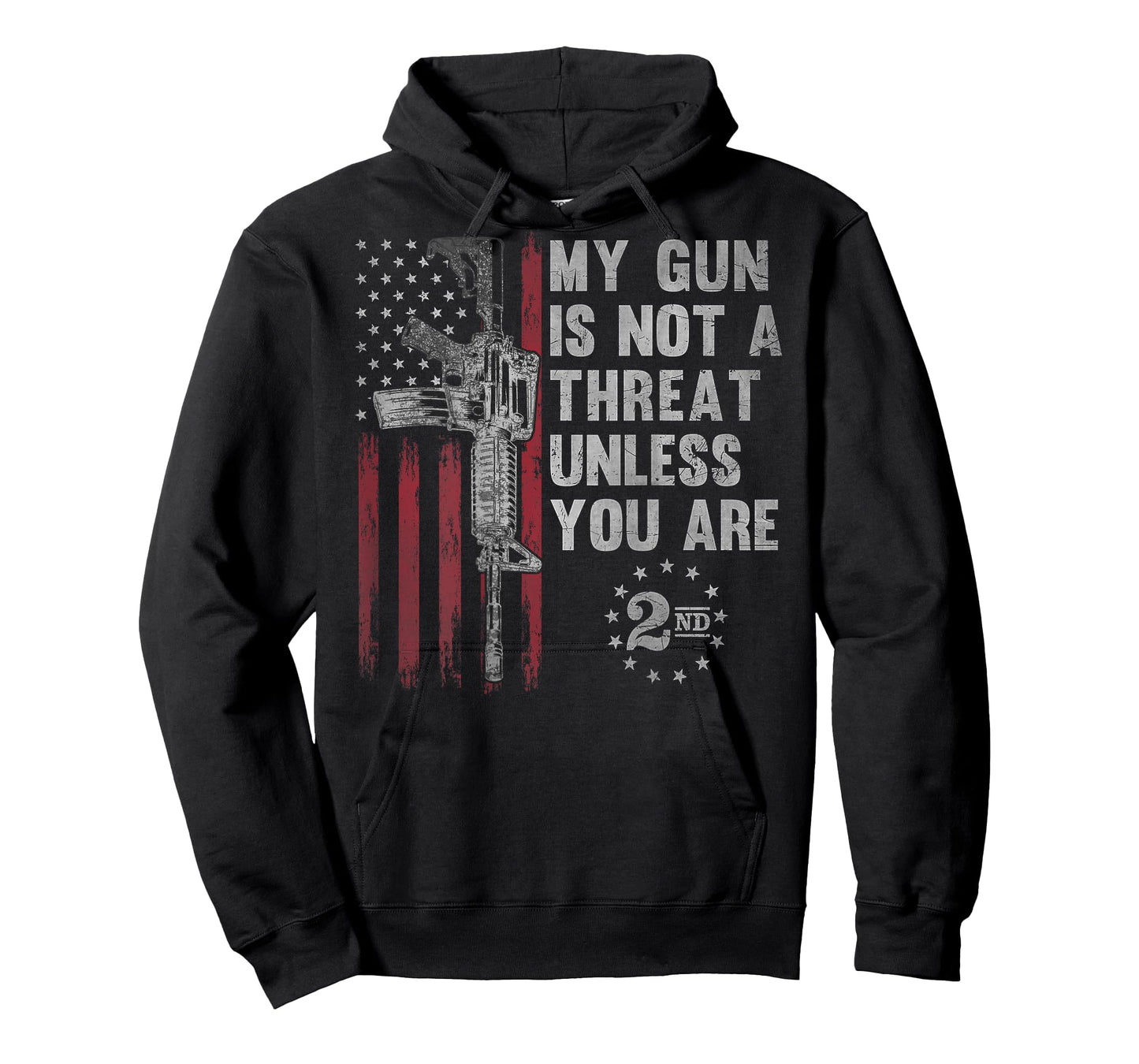 My Gun Is Not A Threat Unless You Are Gun Rights AR-15 Flag T-Shirt