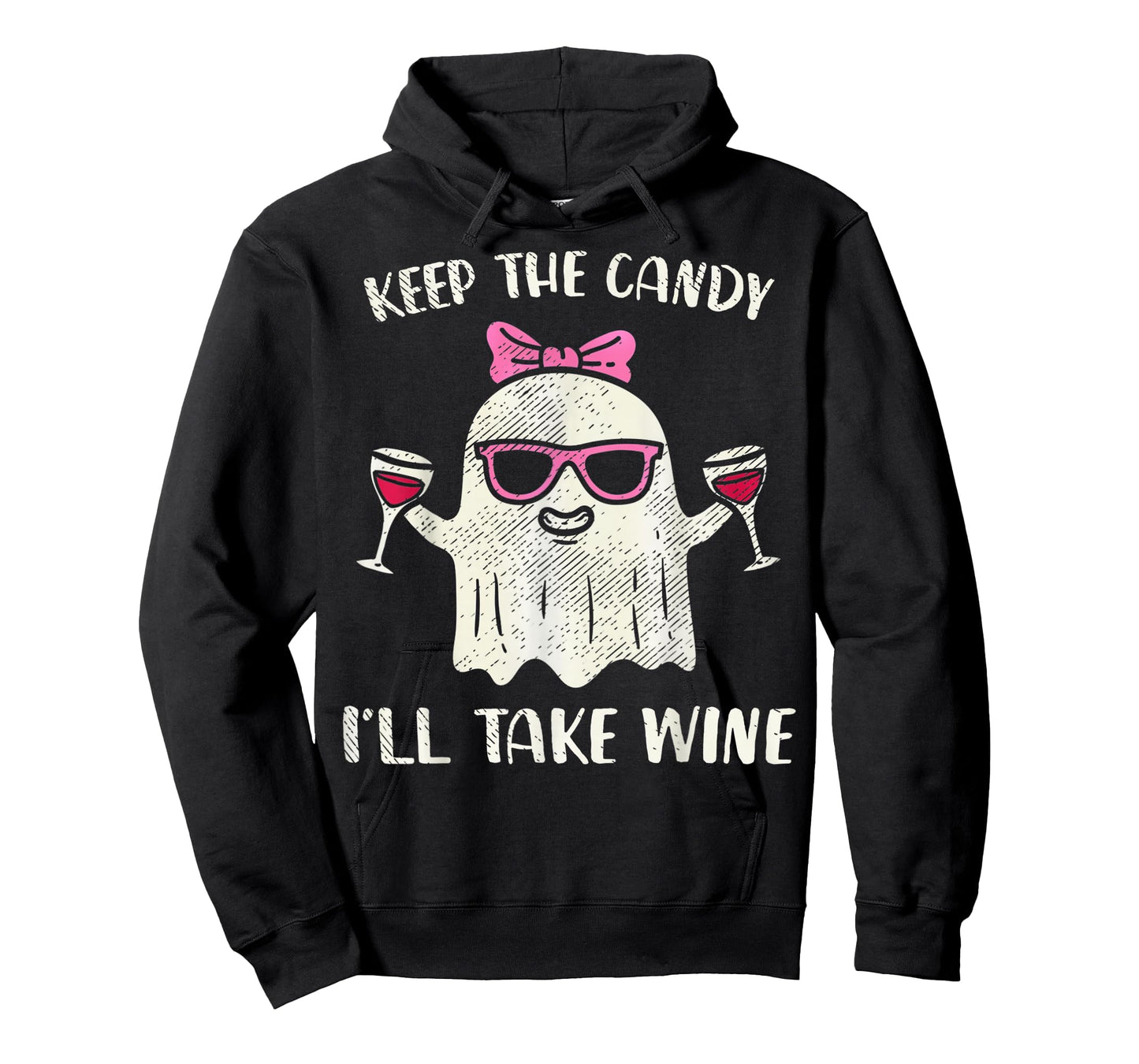 Keep The Candy I'll Take Wine Funny Halloween Girl Ghost T-Shirt