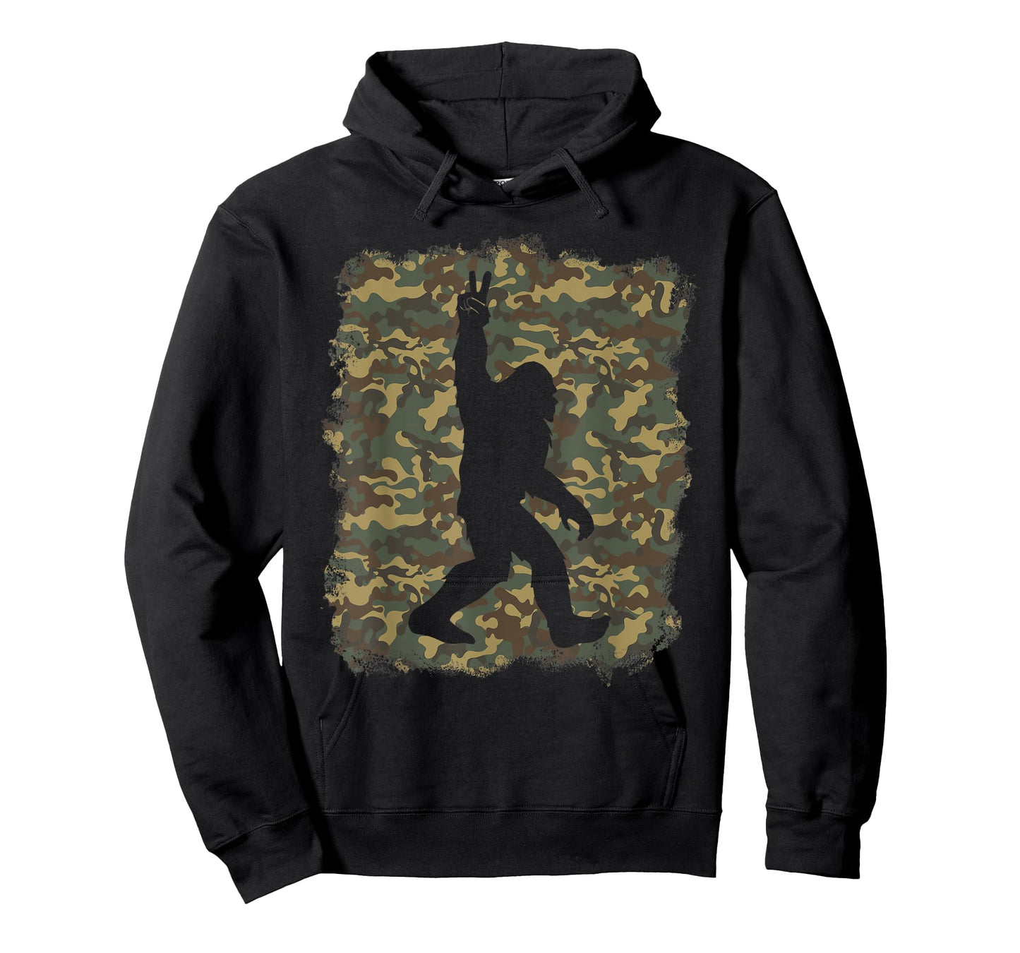Bigfoot Sasquatch Peace Big Foot Squatch Army Camouflage Men T-Shirt