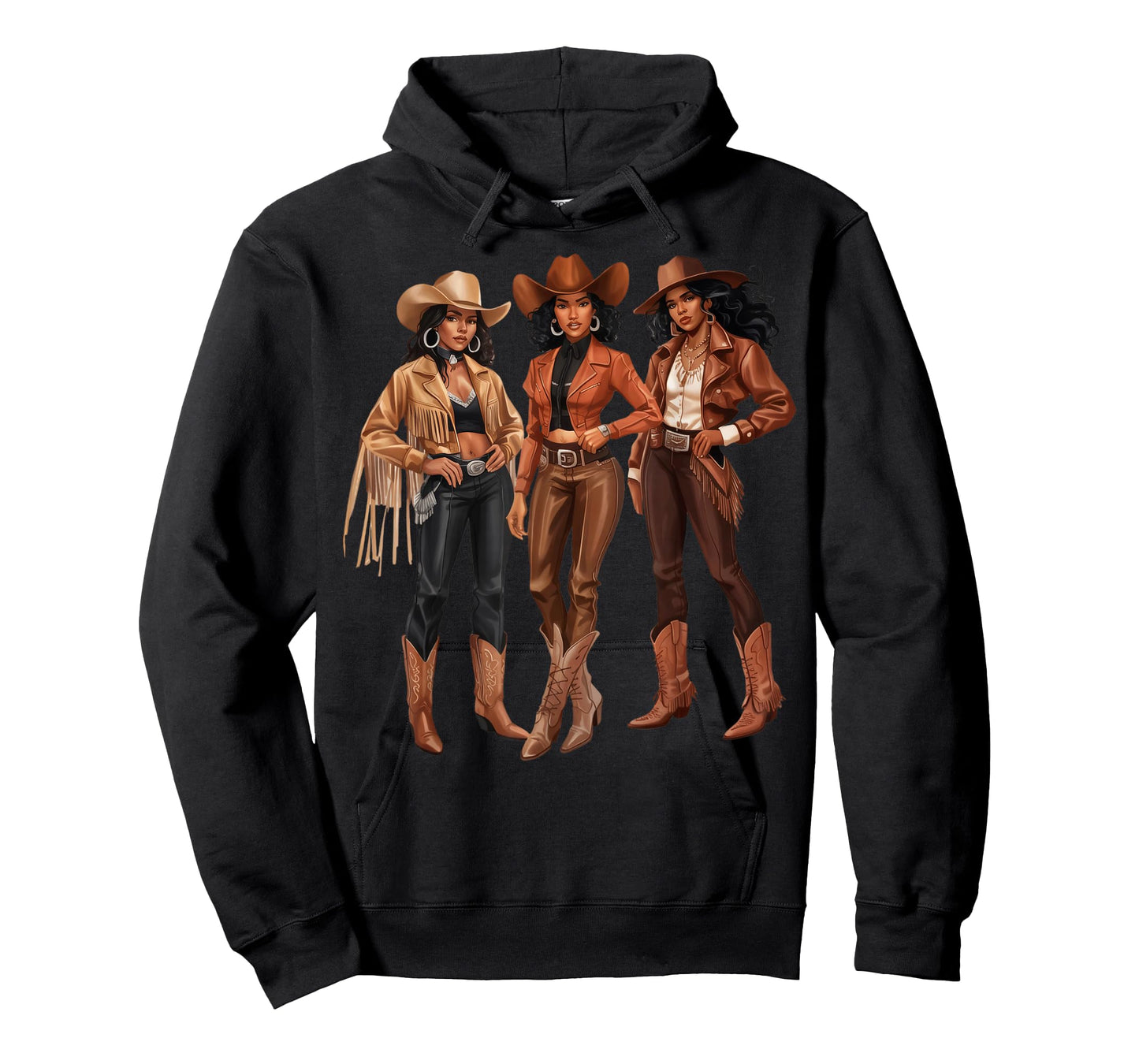 Black African American Cowgirl Western Country Texas Rodeo T-Shirt