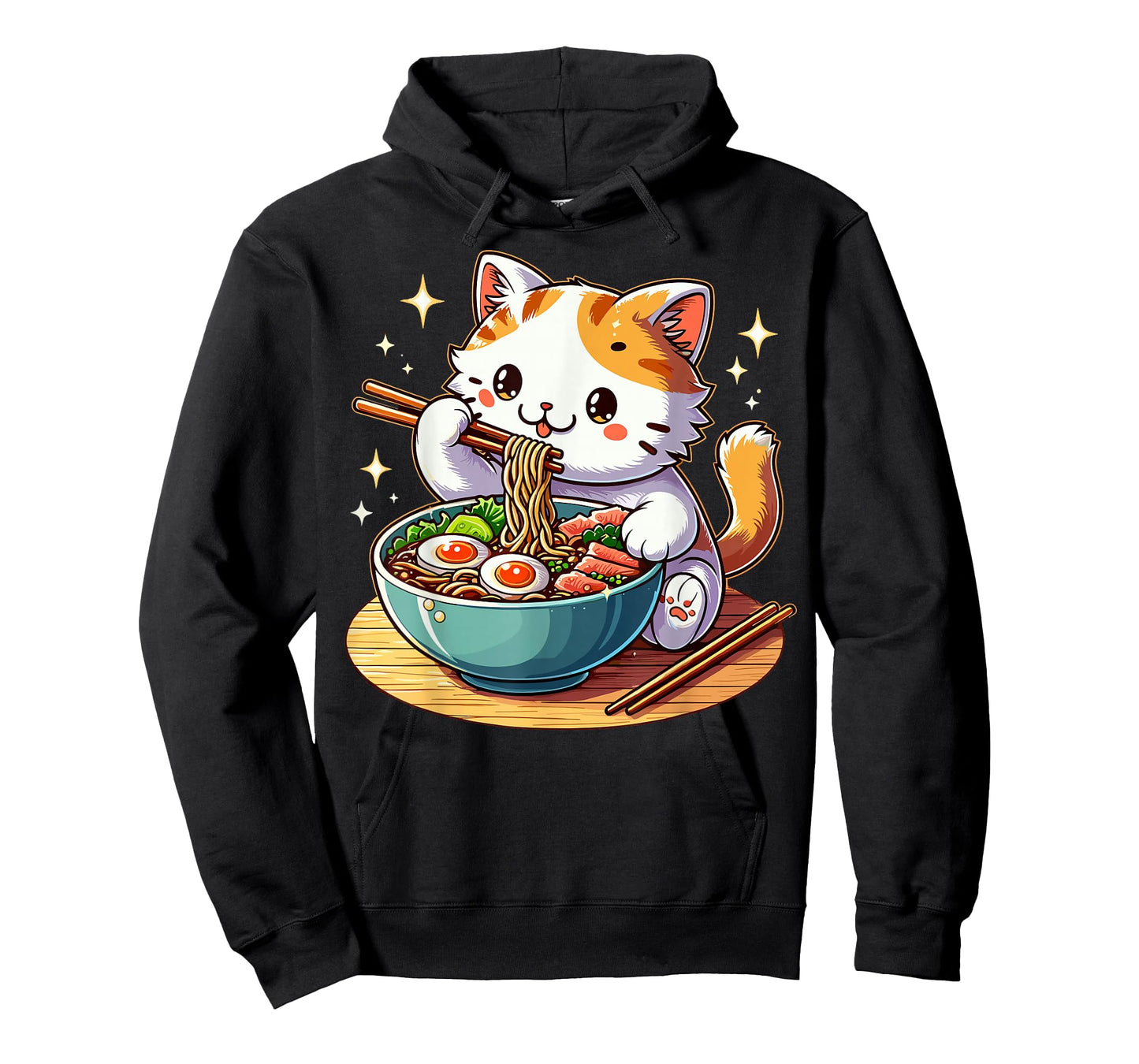 Cat Ramen Noodles Anime Kawaii Japanese Cat T-Shirt