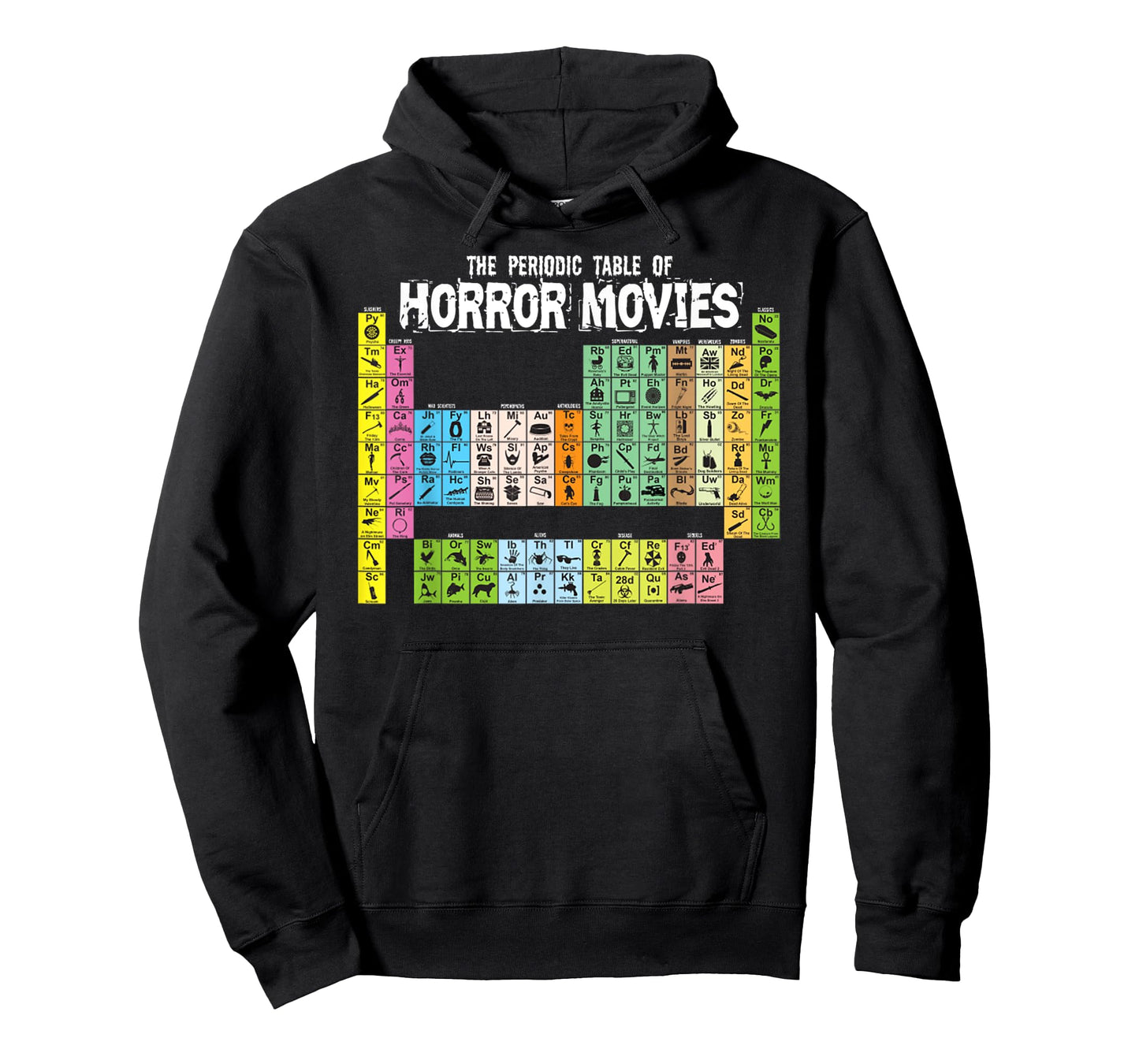The Periodic Table Of Horror Movies Chemistry Science Lover T-Shirt