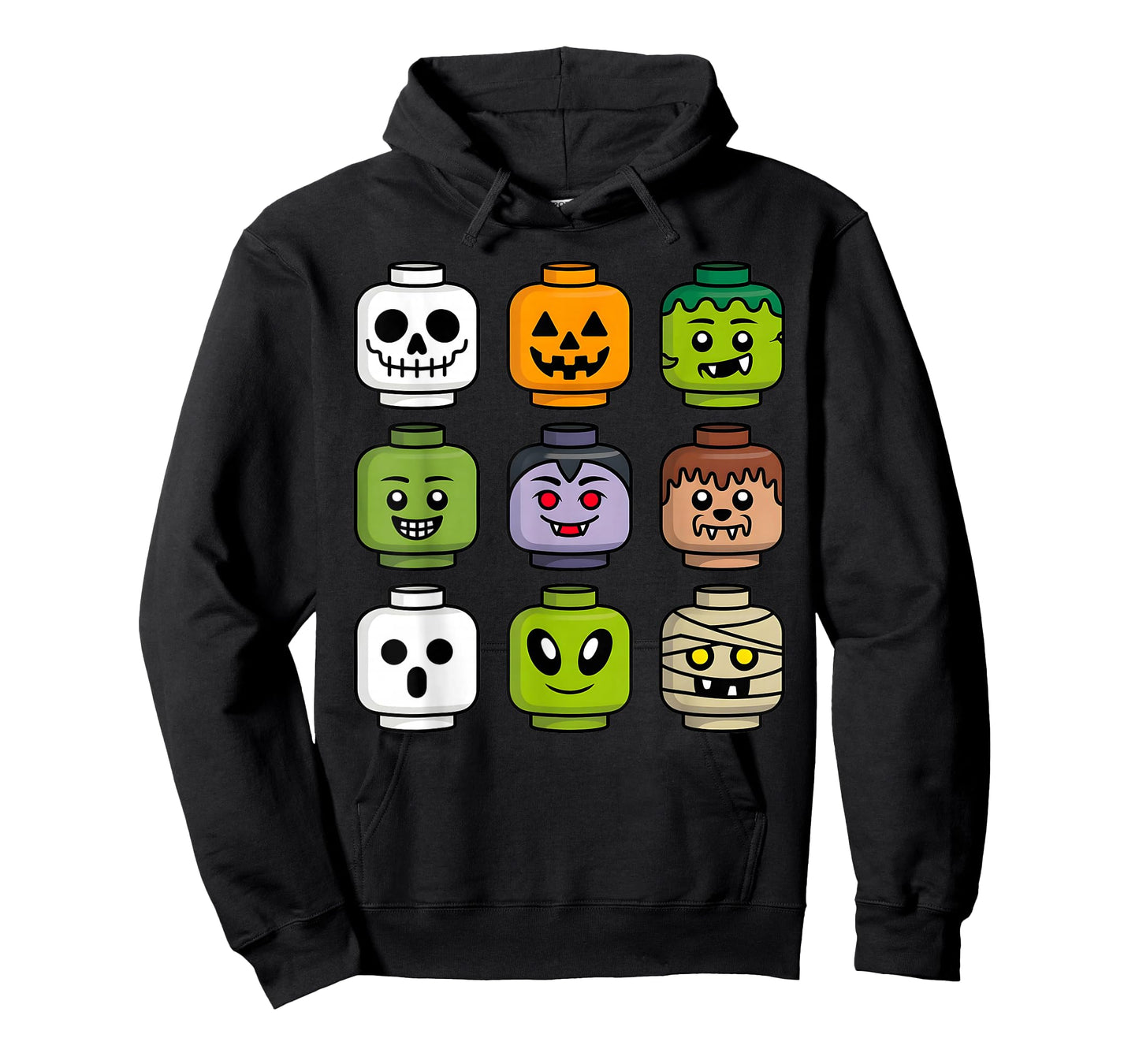 Halloween Building Brick Head Pumpkin Ghost Zombie Boys T-Shirt