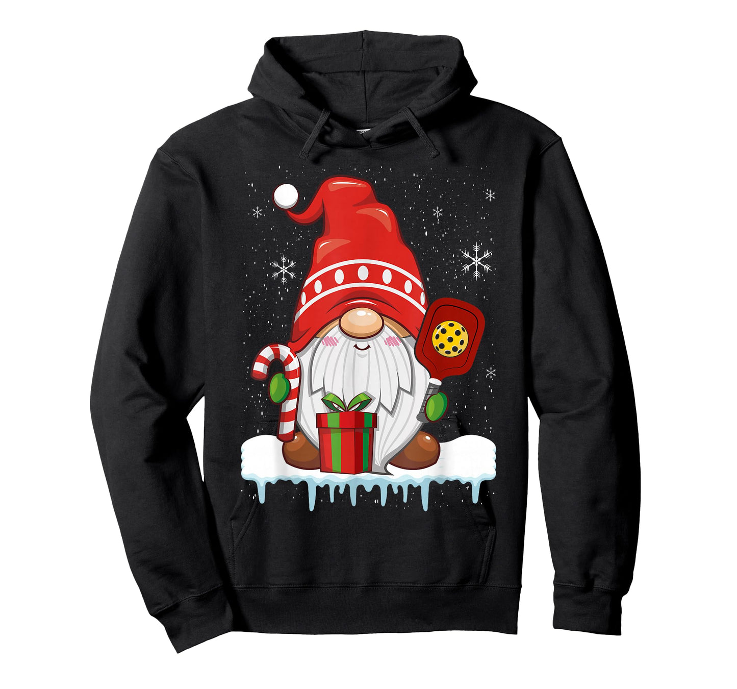 Christmas Gnome With Candy Cane & Pickleball T-Shirt