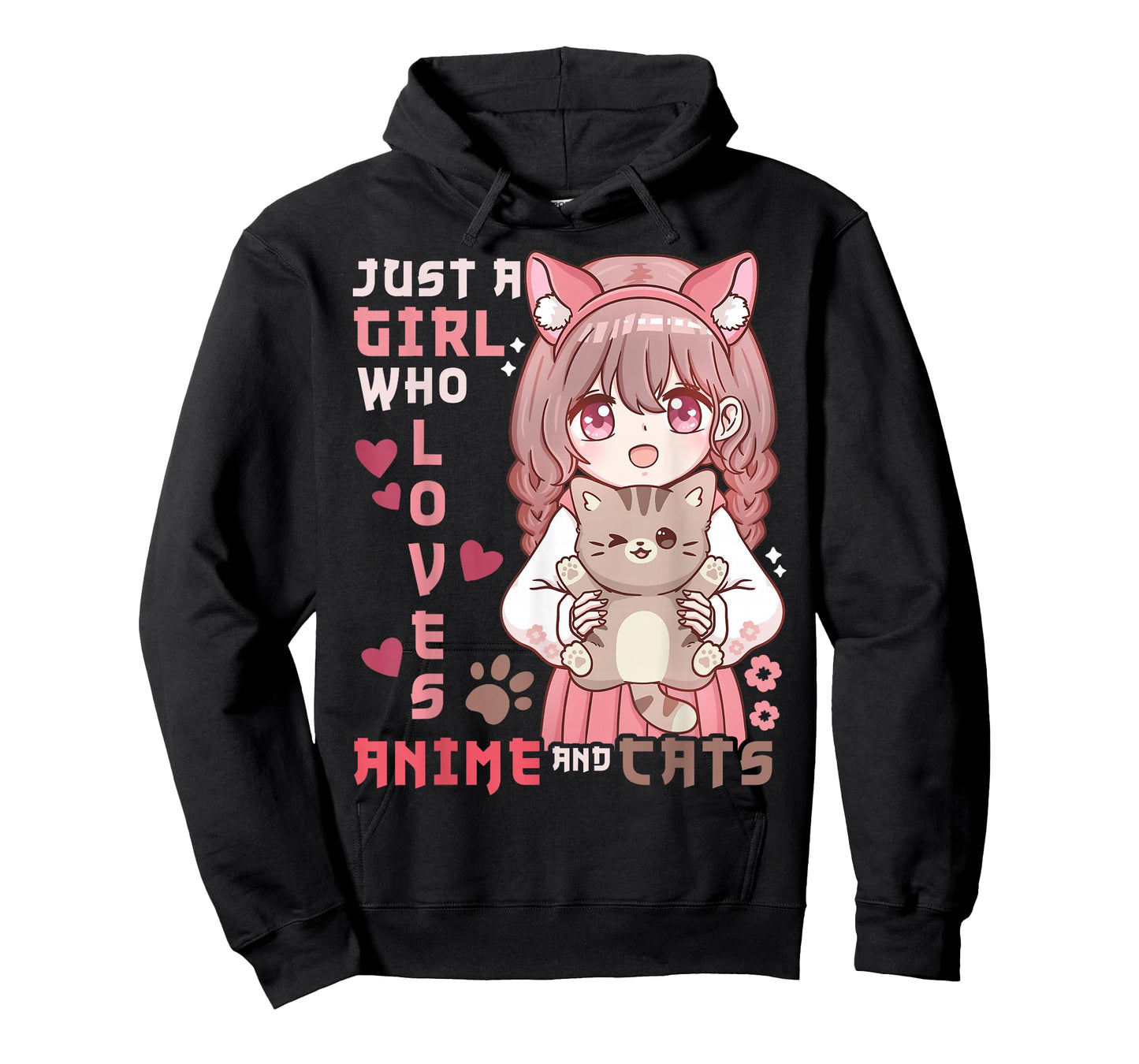 Anime Cat Girl Just a Girl Who Loves Anime and Cats T-Shirt