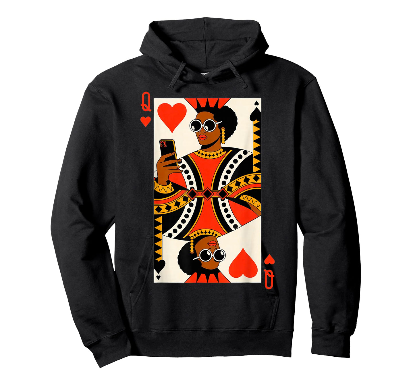Queen of Hearts Card Black Woman Melanin Pride African Gifts T-Shirt
