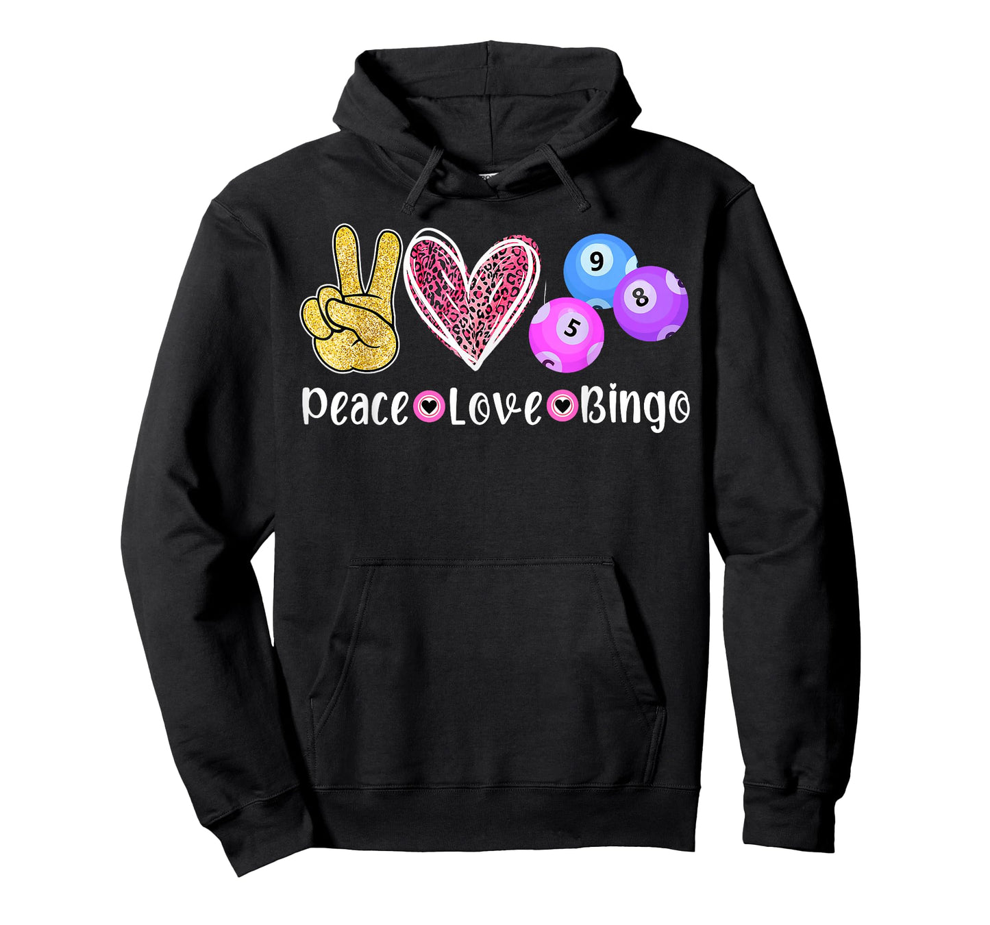 Peace Love Bingo Funny Bingo Lover T-Shirt