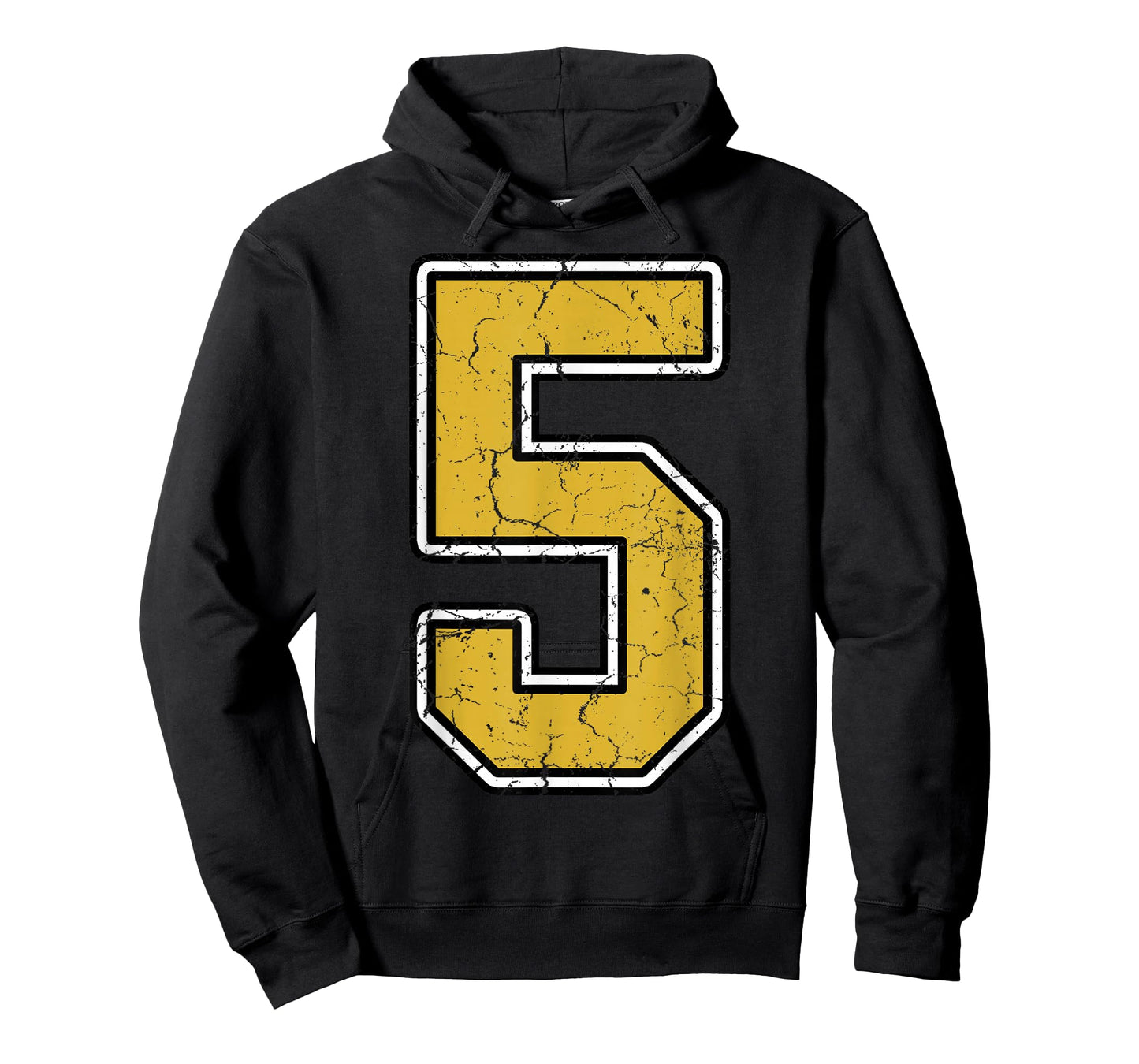 Old Gold Black White Sports Number 5 Jersey Uniform Player T-Shirt