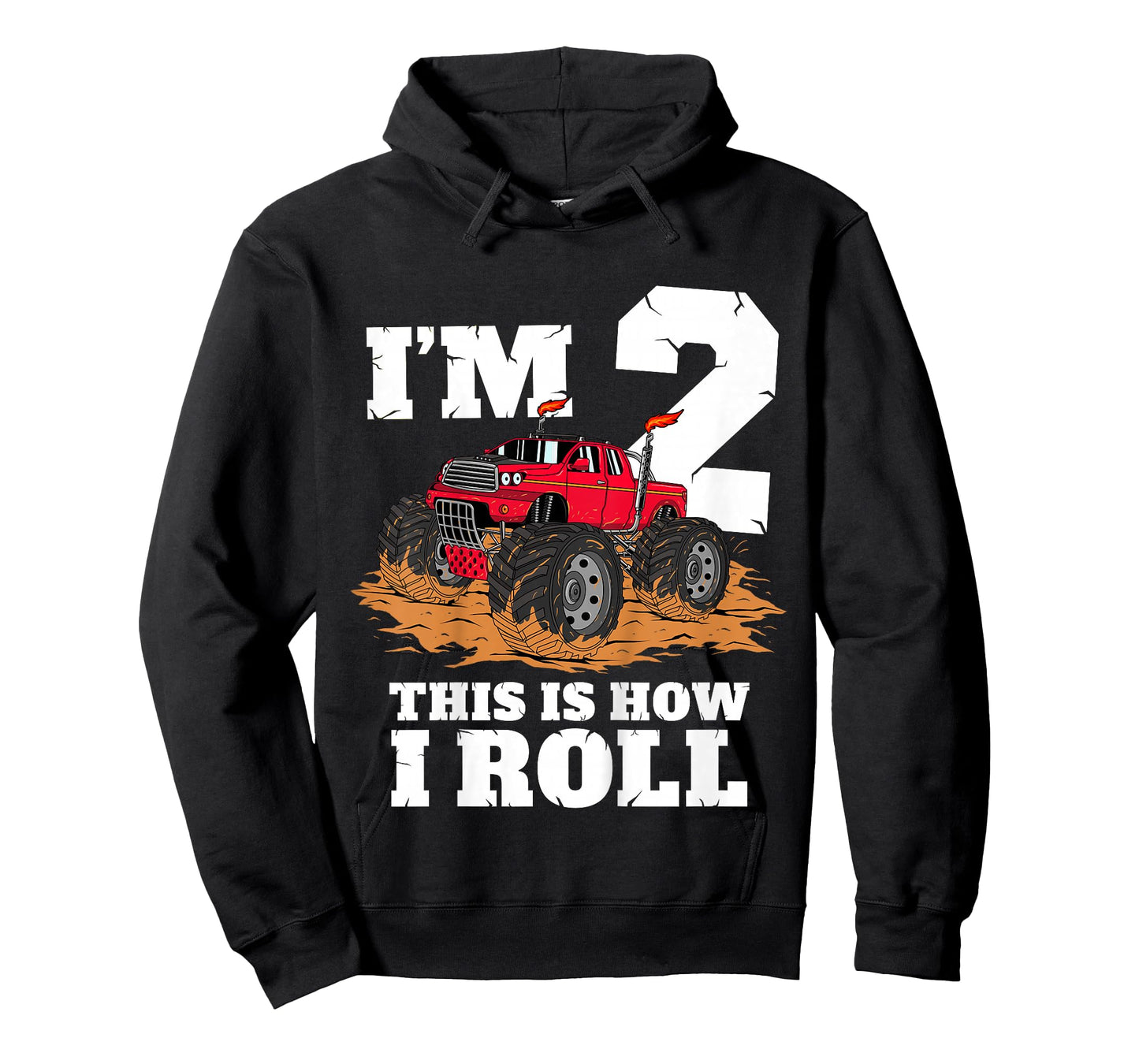 Kids Monster Truck 2nd Birthday Boy 2 Two Year Old Toddler T-Shirt