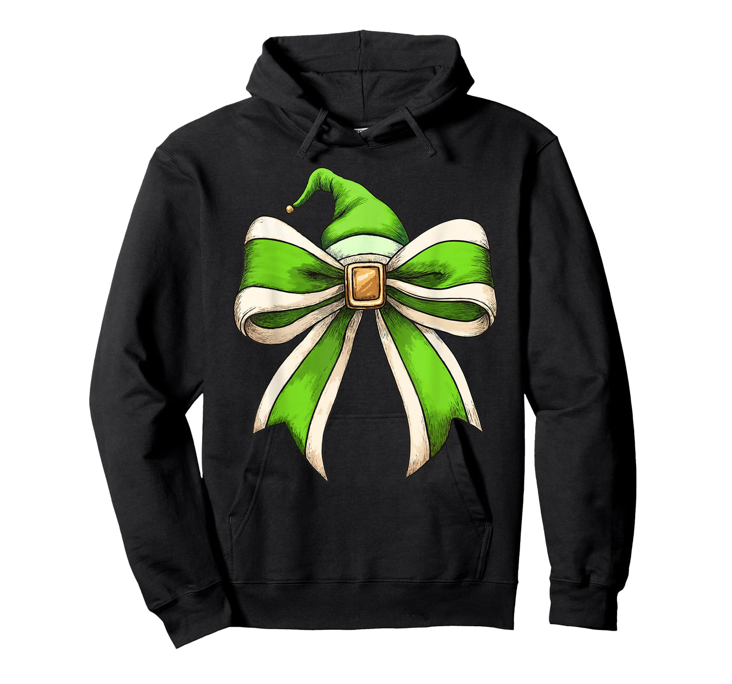 Coquette Christmas Bow Girls Women Holiday Ribbon Green Elf T-Shirt