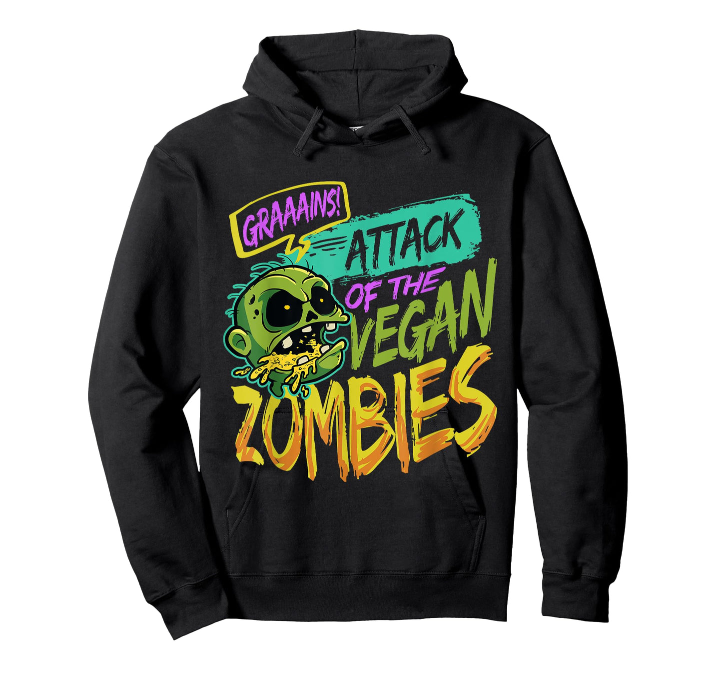 Attack Of The Vegan Zombies Vegetarian Halloween T-Shirt