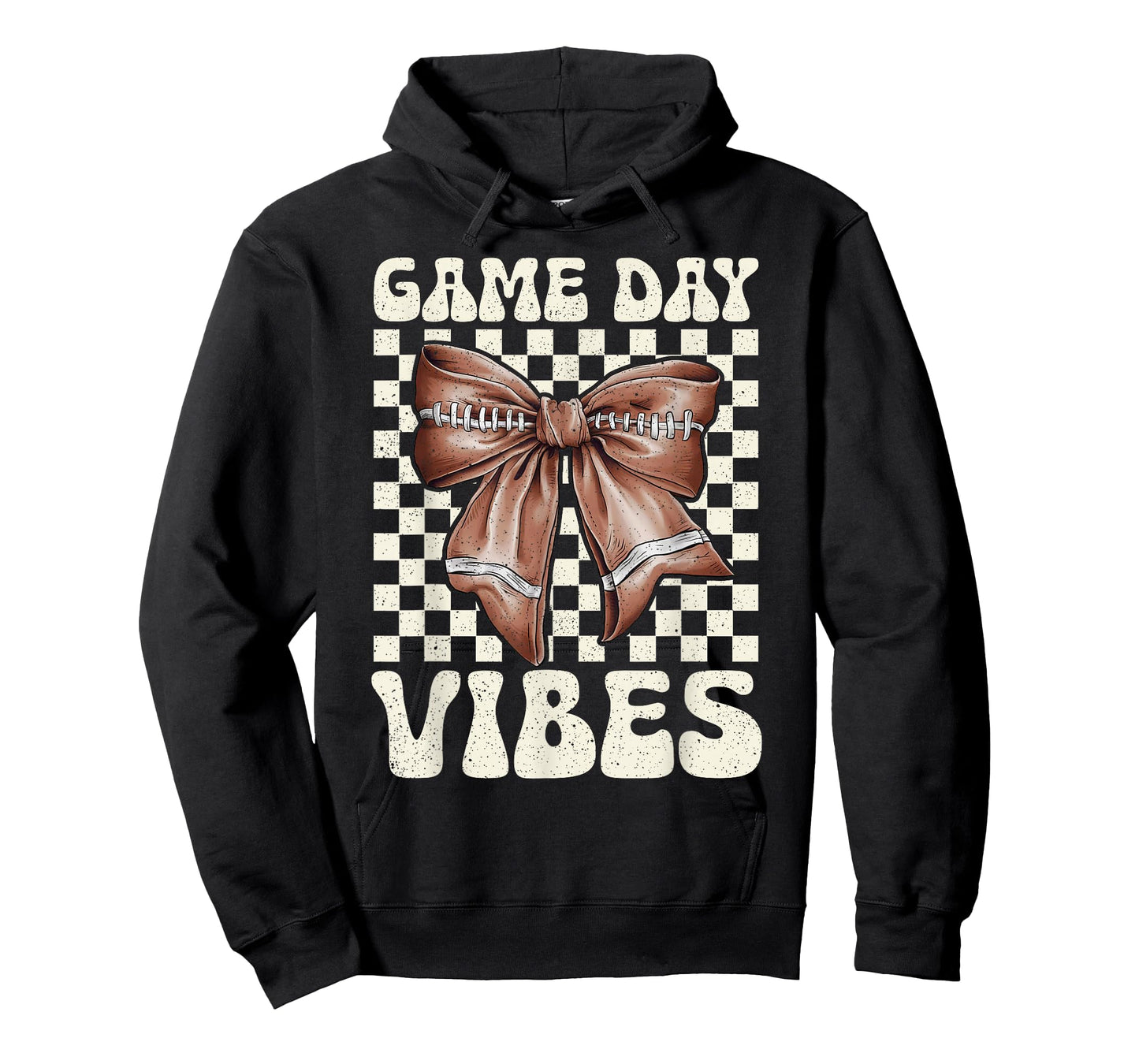 Game Day Vibes Groovy Coquette Bow Football Women Girls Kids T-Shirt