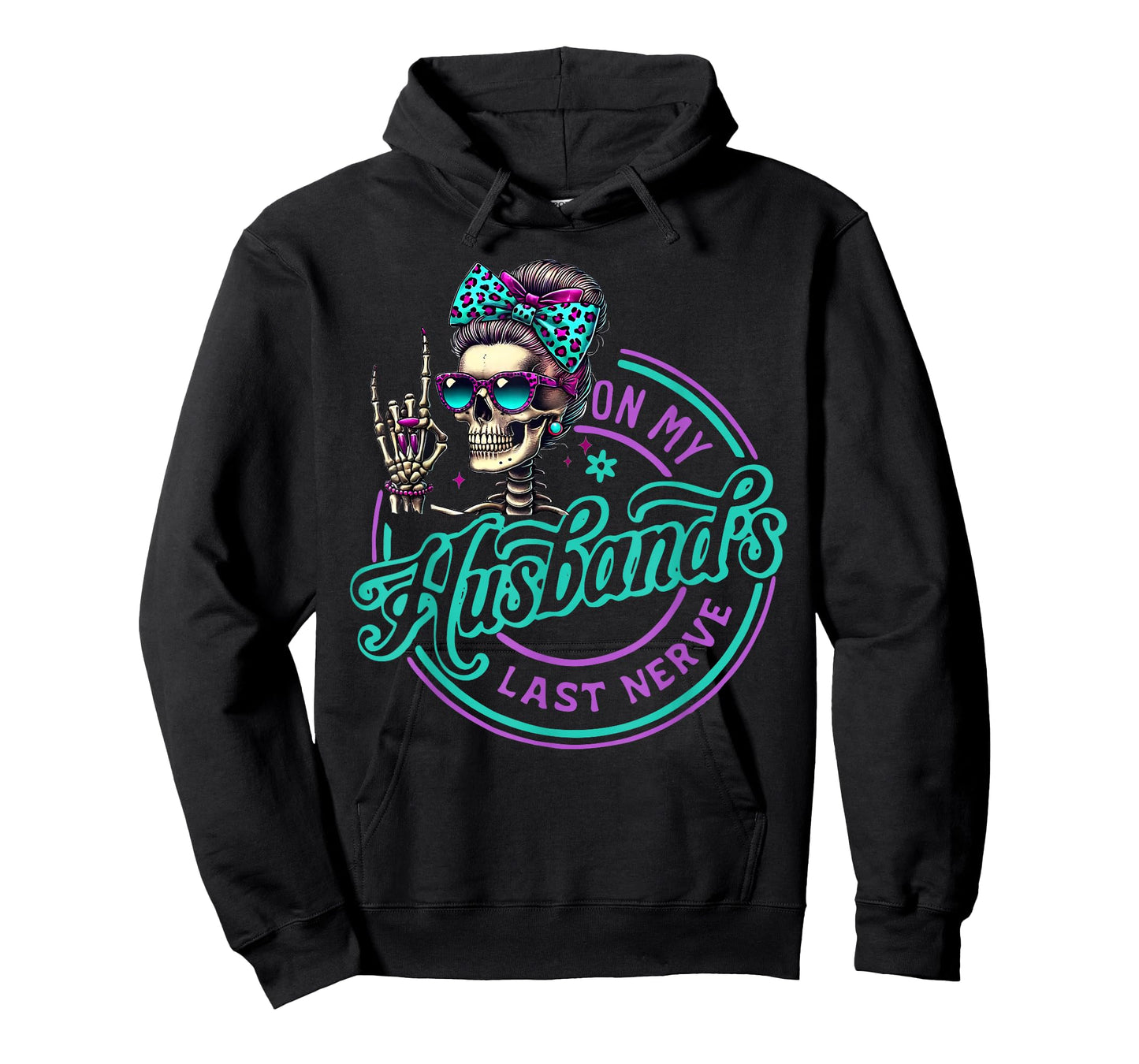 Sassy Skeleton On My Husband's Last Nerve Halloween Wife T-Shirt
