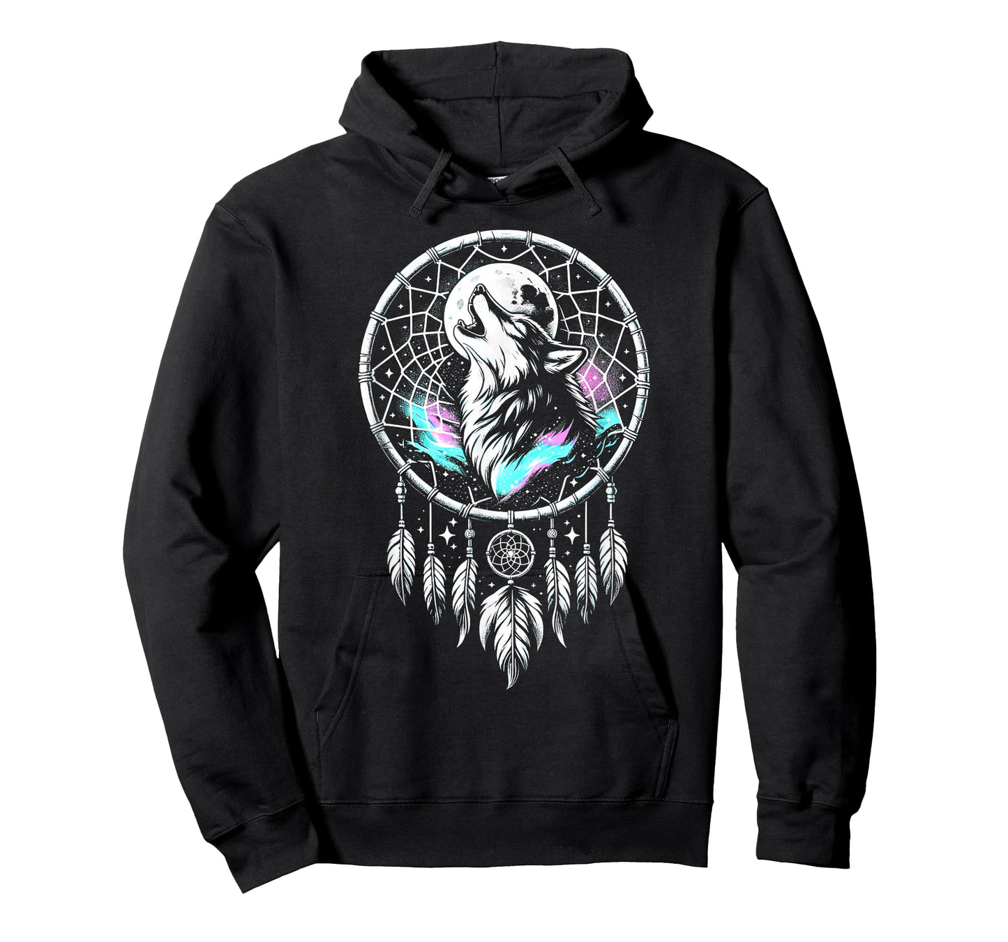 Boho Dream Catcher Wolf Howling At The Moon Dog Wolves Lover T-Shirt for Men Women Kids