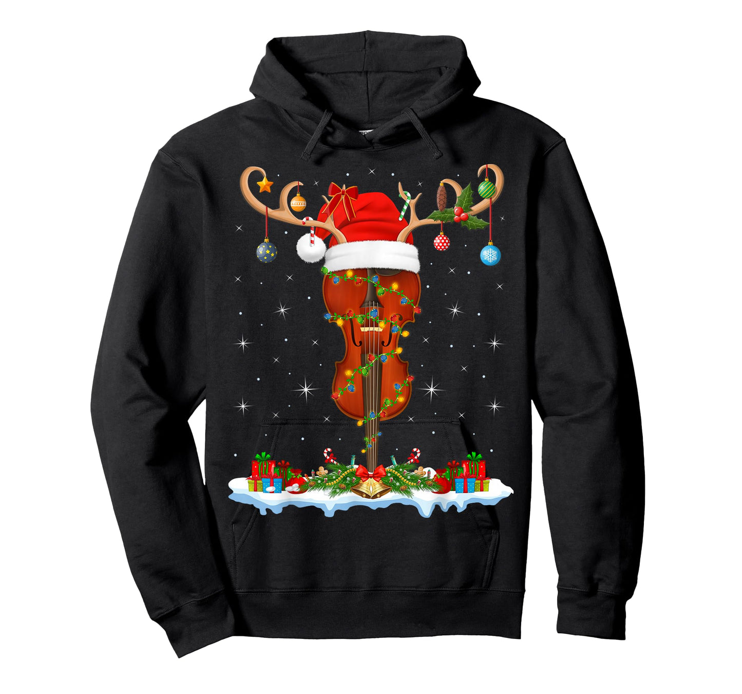 Violin Fiddle Christmas Lights Orchestra Violin Player Xmas T-Shirt