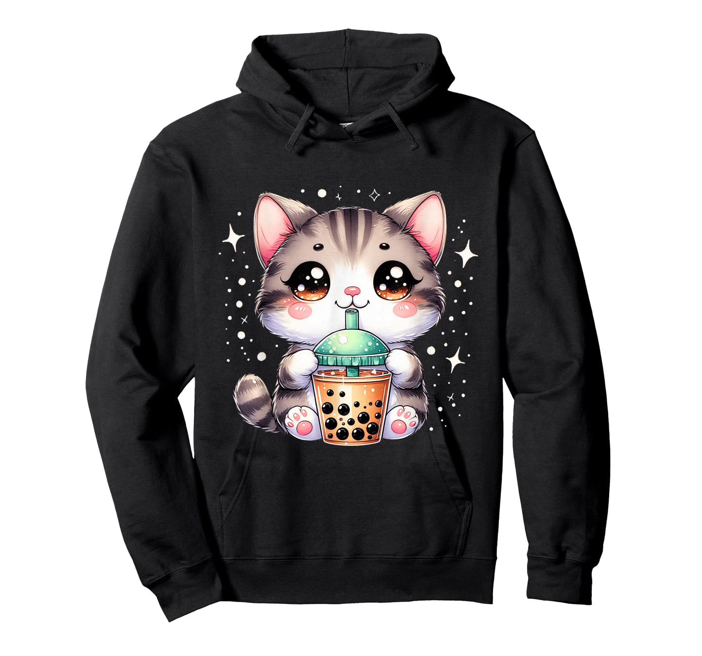 Cute Cat Boba Tea Girl Women Japanese Anime Graphic T-Shirt