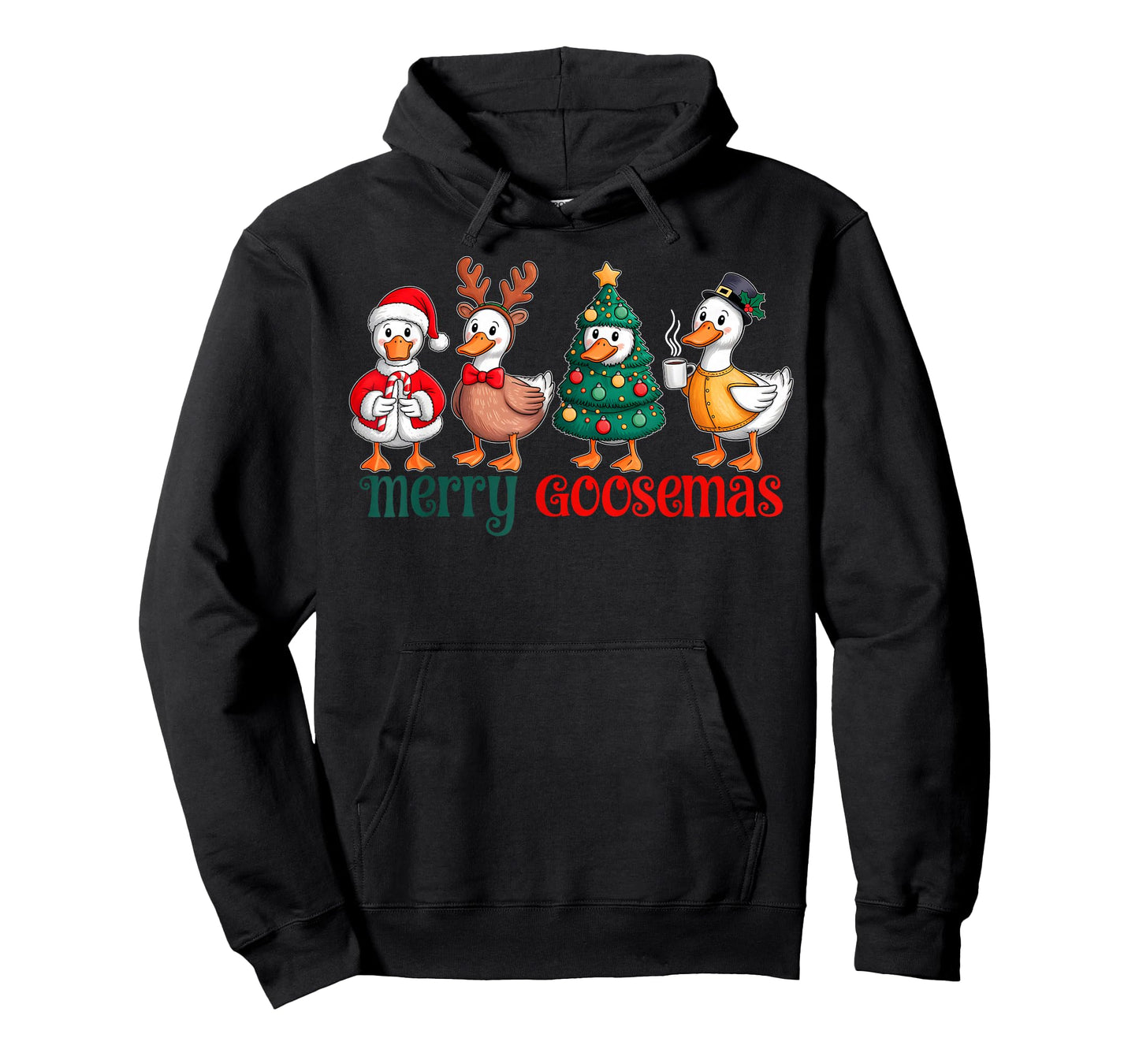 Merry Goosemas Christmas Goose Santa Hat Funny Xmas Holiday T-Shirt