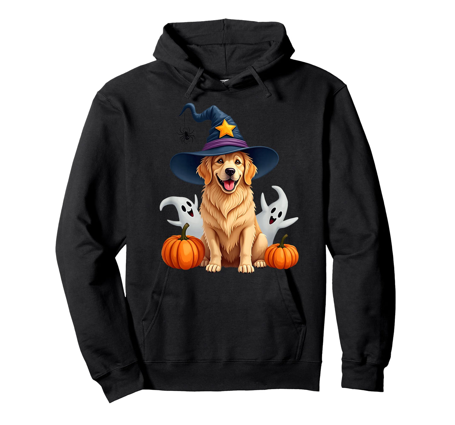 Halloween Golden Retriever Dog, Witch's, Wizard's hat T-Shirt