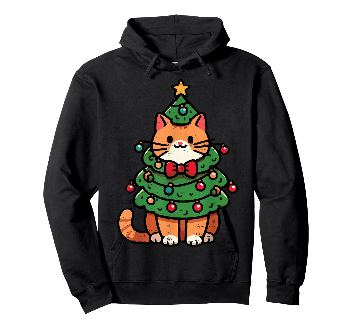 Ginger Cat Christmas Tree Cute Xmas Girls Kids Toddler Women T-Shirt