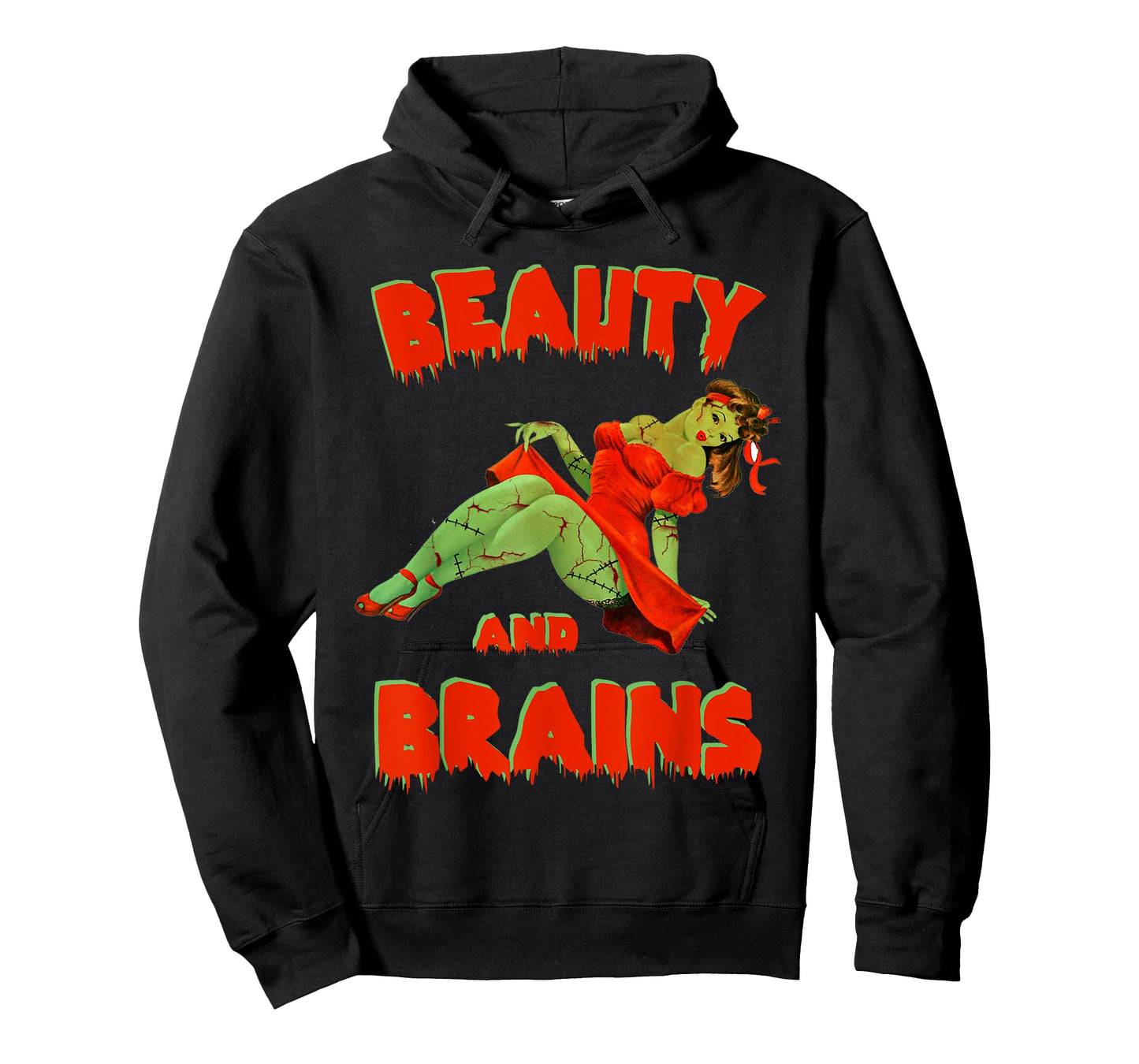 Zombie Pin Up Girl Halloween Beauty Brains Model Cute T-Shirt