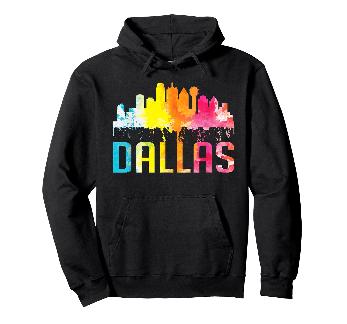 Dallas Texas Retro Watercolor Skyline Art Souvenir Gift T-Shirt