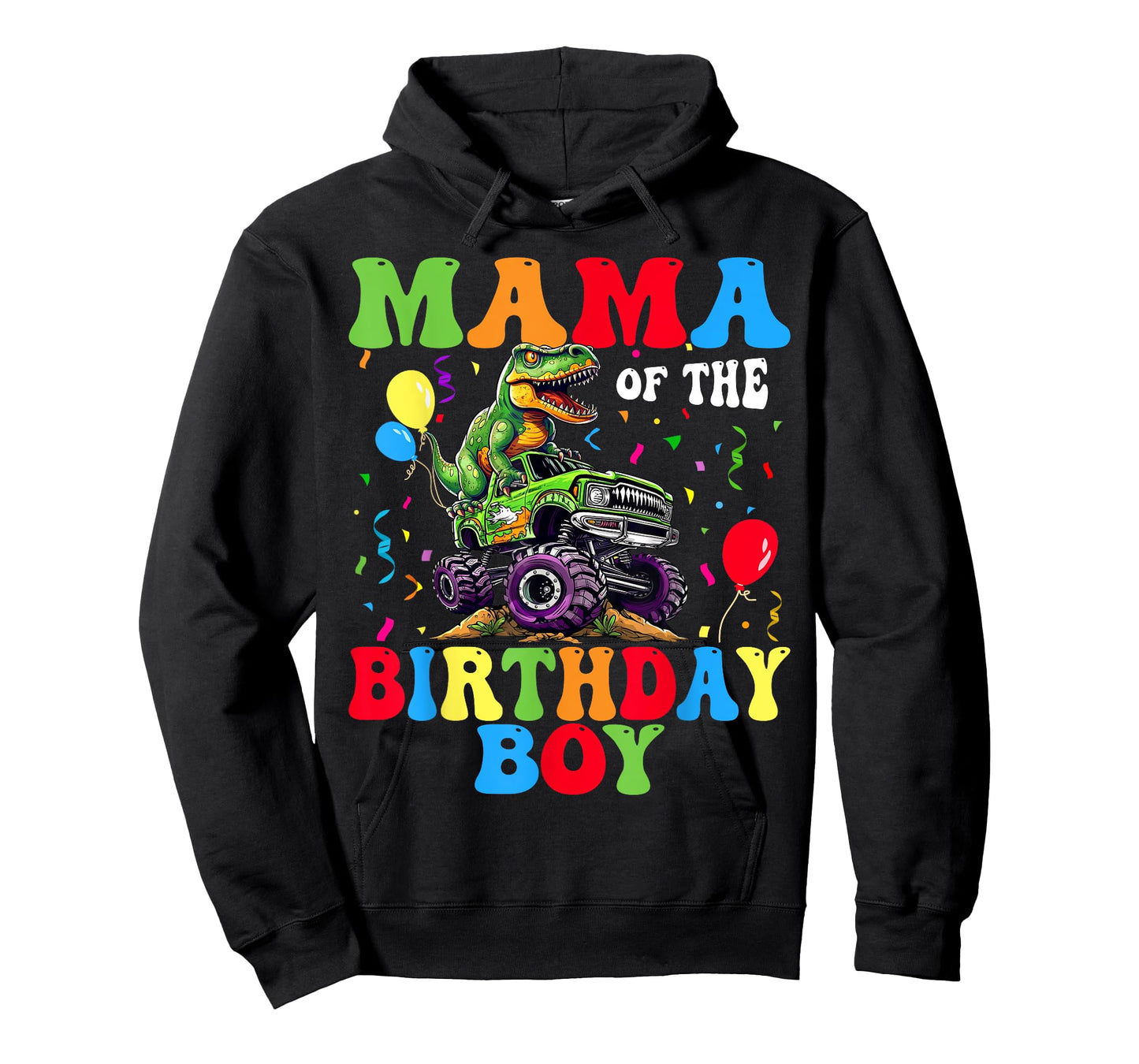Mama Of The Birthday Boy Dinosaur Monster Truck T-Shirt