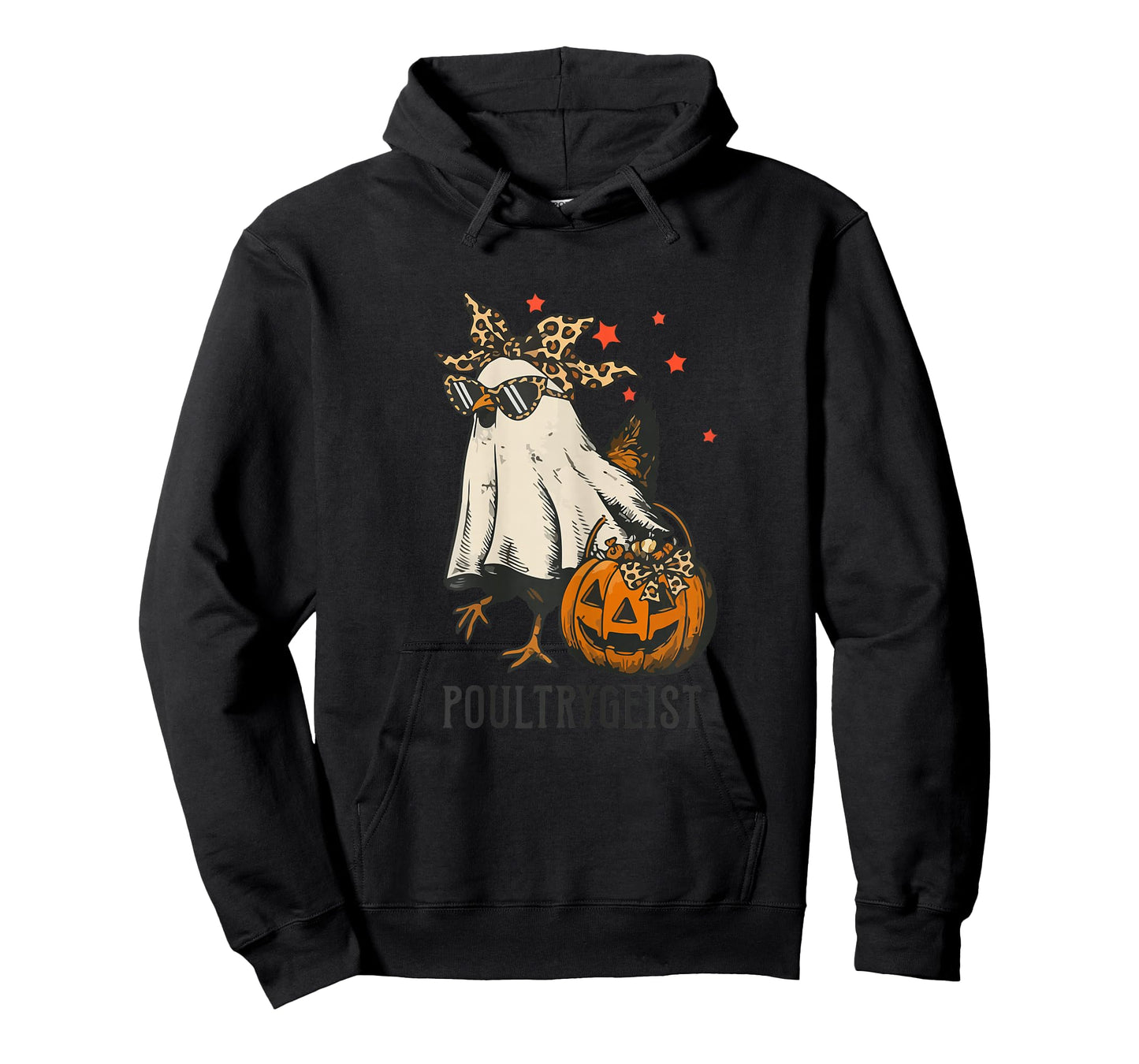 Poultrygeist Chicken Ghost Leopard Coquette Bow Halloween T-Shirt