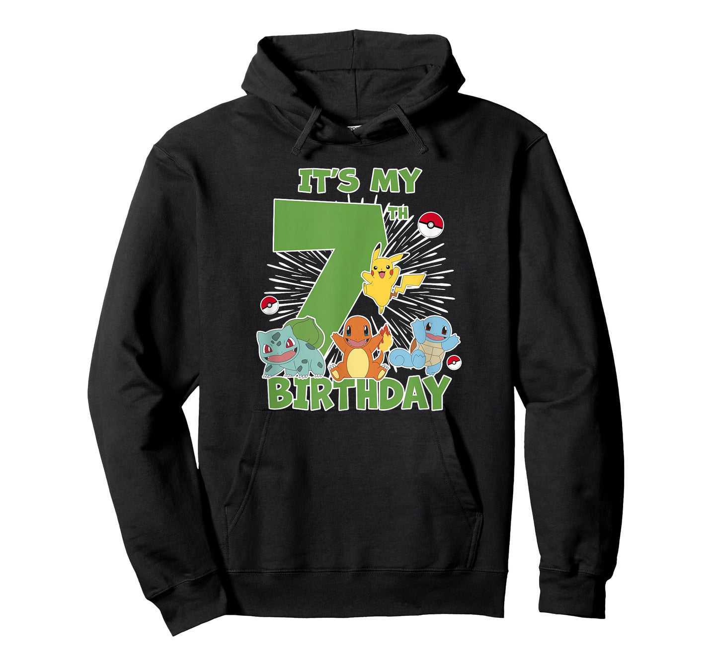 Pokémon It's My 7th Birthday Kanto Starters Celebration T-Shirt