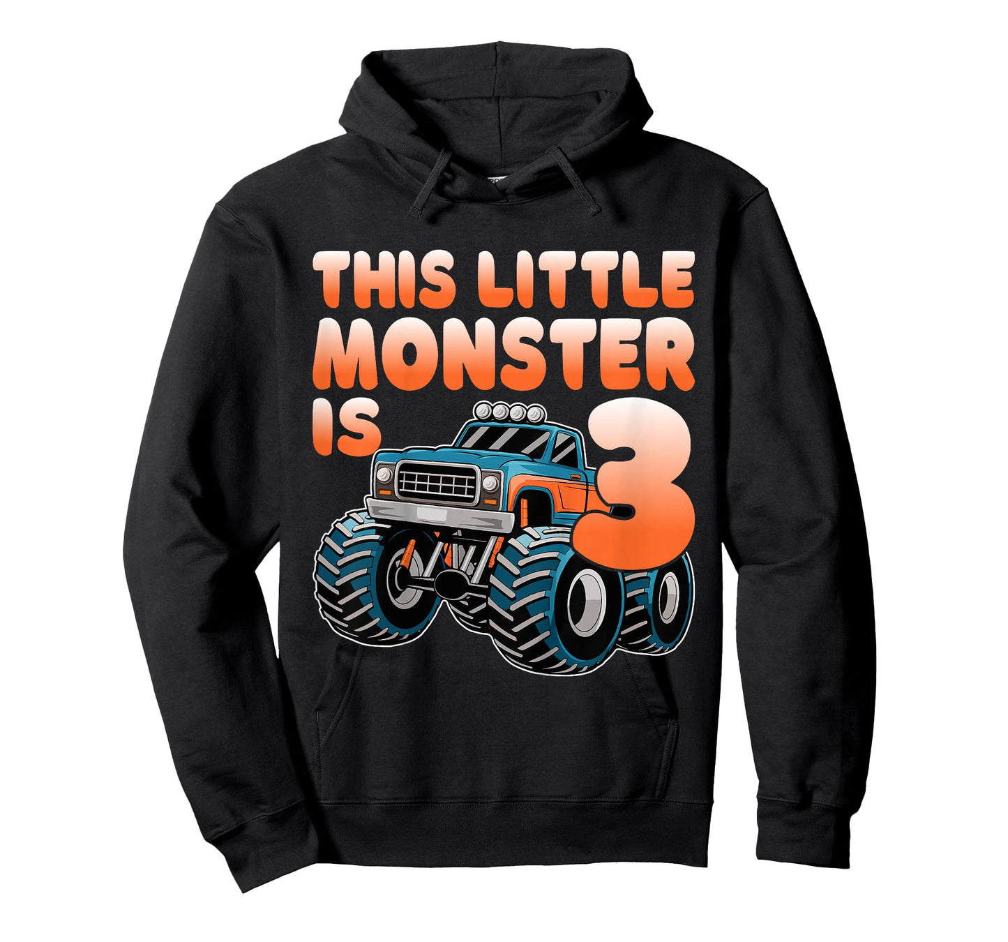 This Little Monster Is 3 Kids 3rd Birthday Monster Truck T-Shirt
