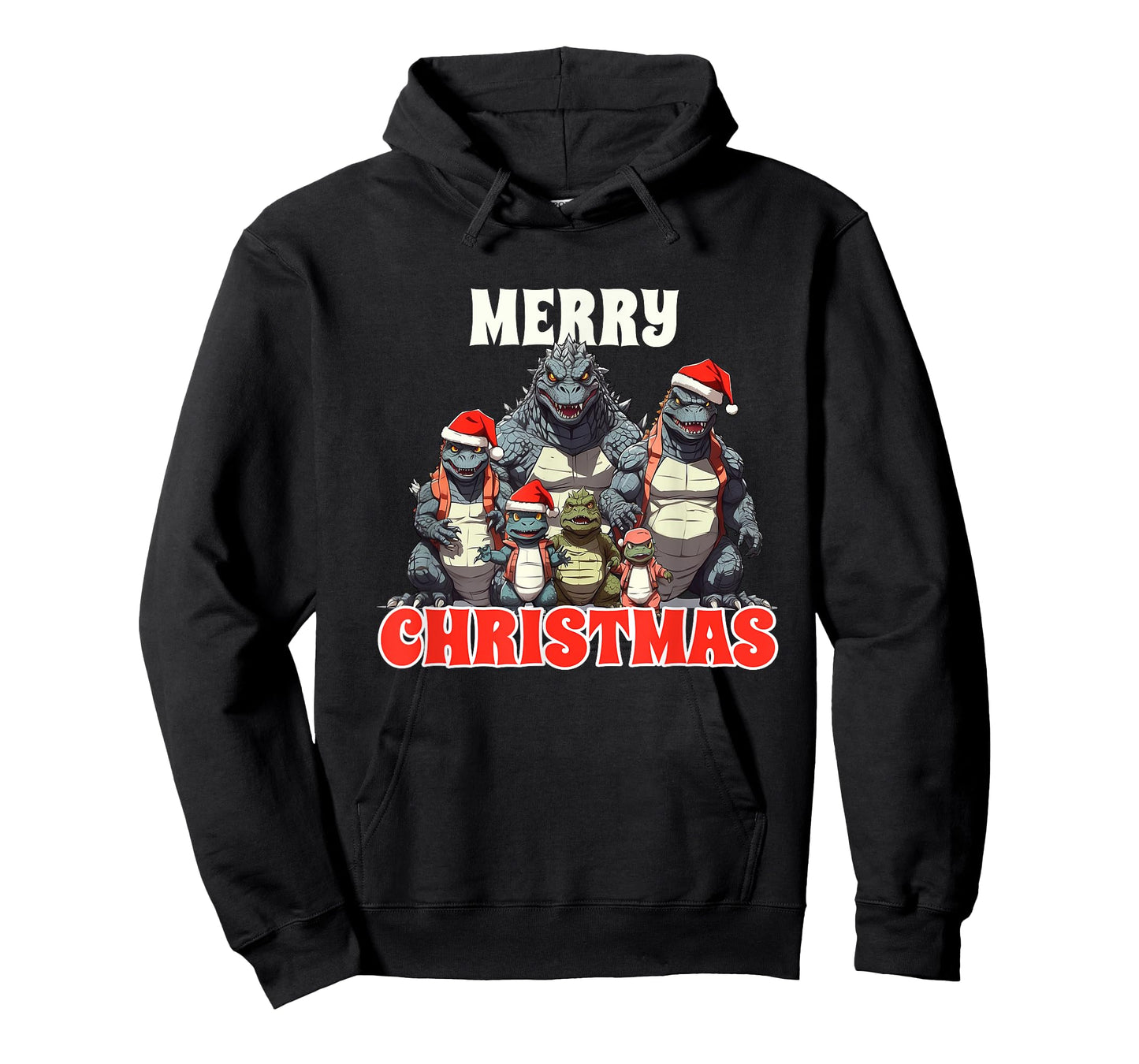 Family Christmas Greetings From Kaiju Japanese Monster Zilla T-Shirt