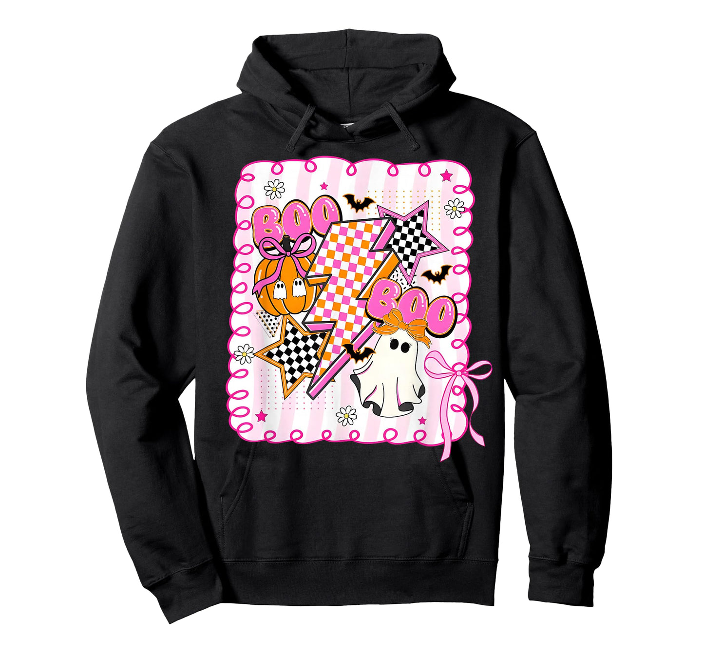 Halloween Coquette Ghost Pumpkin Lightning Bolt Girl Women T-Shirt