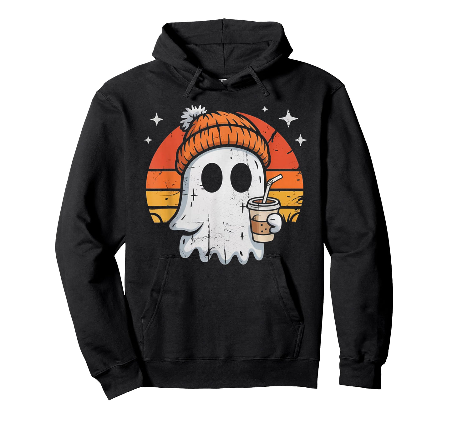 Cute Ghost Ice Coffee - Halloween Ghost Coffee - Halloween T-Shirt