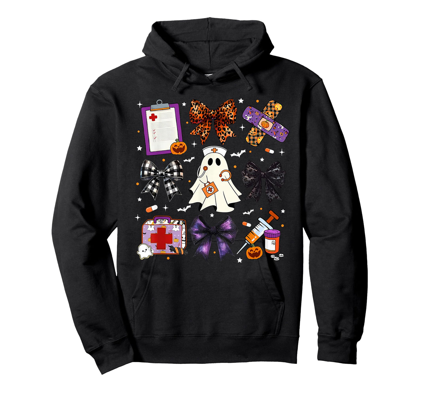 Funny Ghost Happy Halloween Coquette Bow Spooky Season Nurse T-Shirt