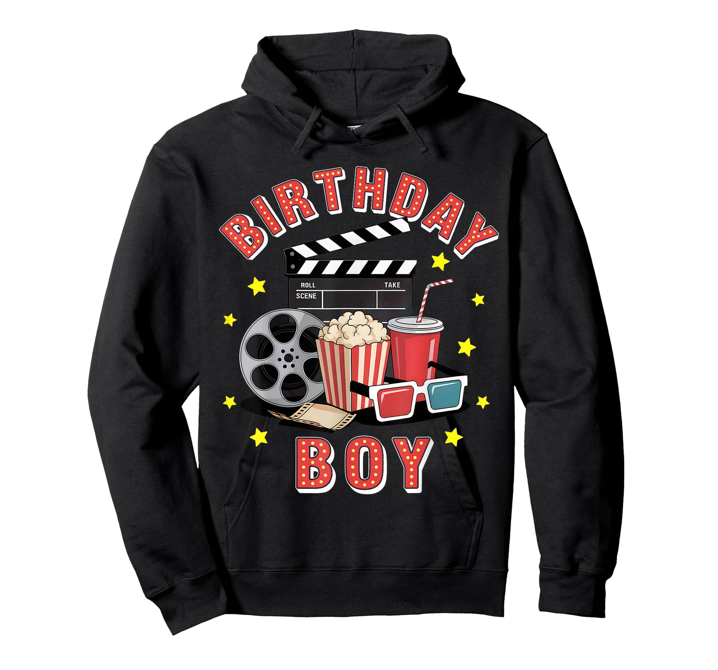 Birthday Boy Movie Night Theme Matching Party T-Shirt